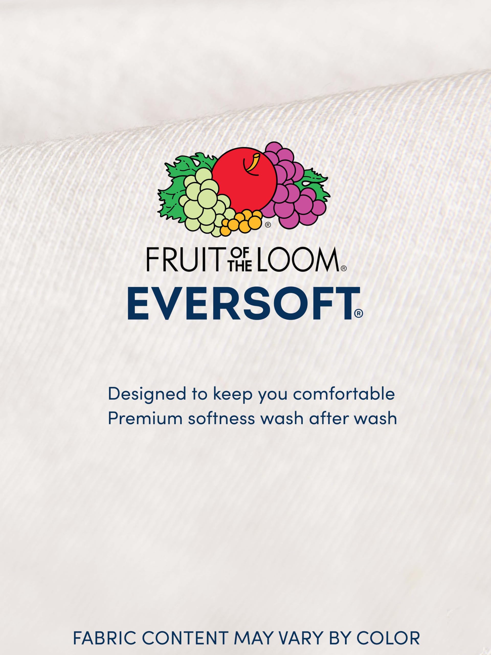 Fruit of the Loom Men's Eversoft Cotton Stay Tucked Crew T-Shirt, Regular - 6 Pack - Black, Medium - Medaid International