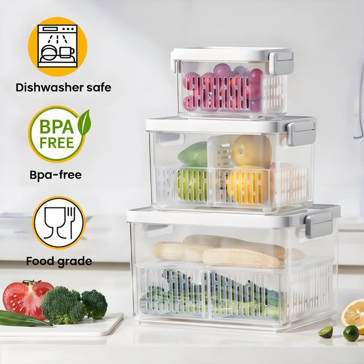 Danny home Fresh Keeper Drainage Box Set of 3
