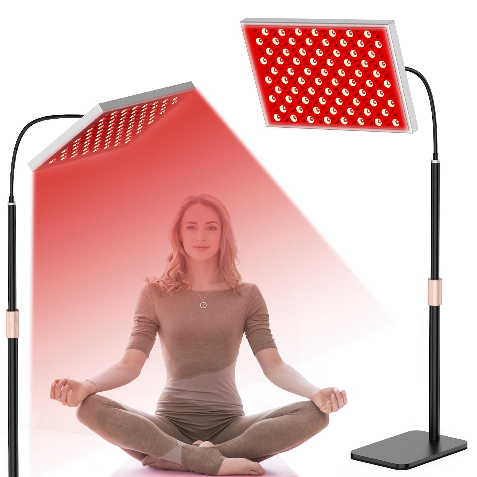 Red Light Therapy for Body: Infrared Light Therapy Panel Lamp with Stand, 660nm Deep Red and 850nm Near Infrared LED Device at Home for Face and Body - Medaid International