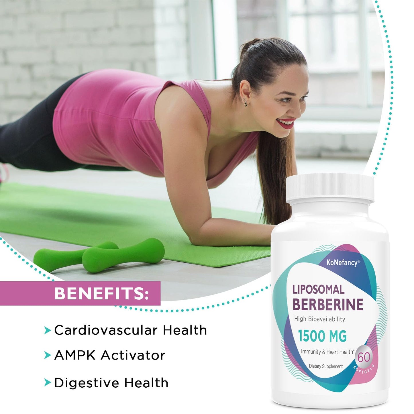 Liposomal Berberine Supplement 1500mg - High Bioavailability Berberine HCL Capsules for Women and Men, AMPK Activator for Cardiovascular Health, Sugar-Free, Non-GMO,240 Softgels - Medaid International