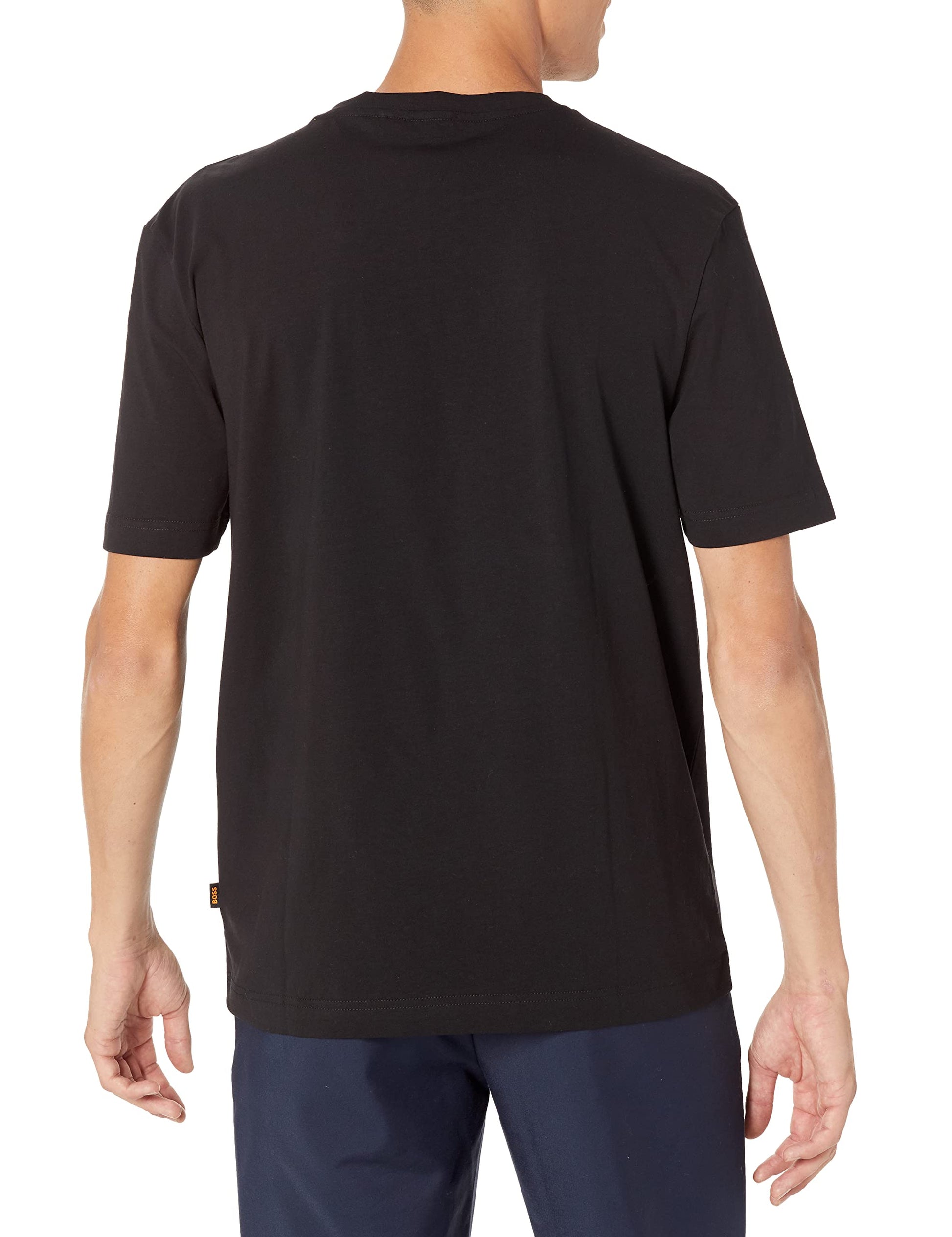 BOSS Mens Center Logo Regular Fit T Shirt T Shirt, Basic Black, 3X Large US - Medaid International