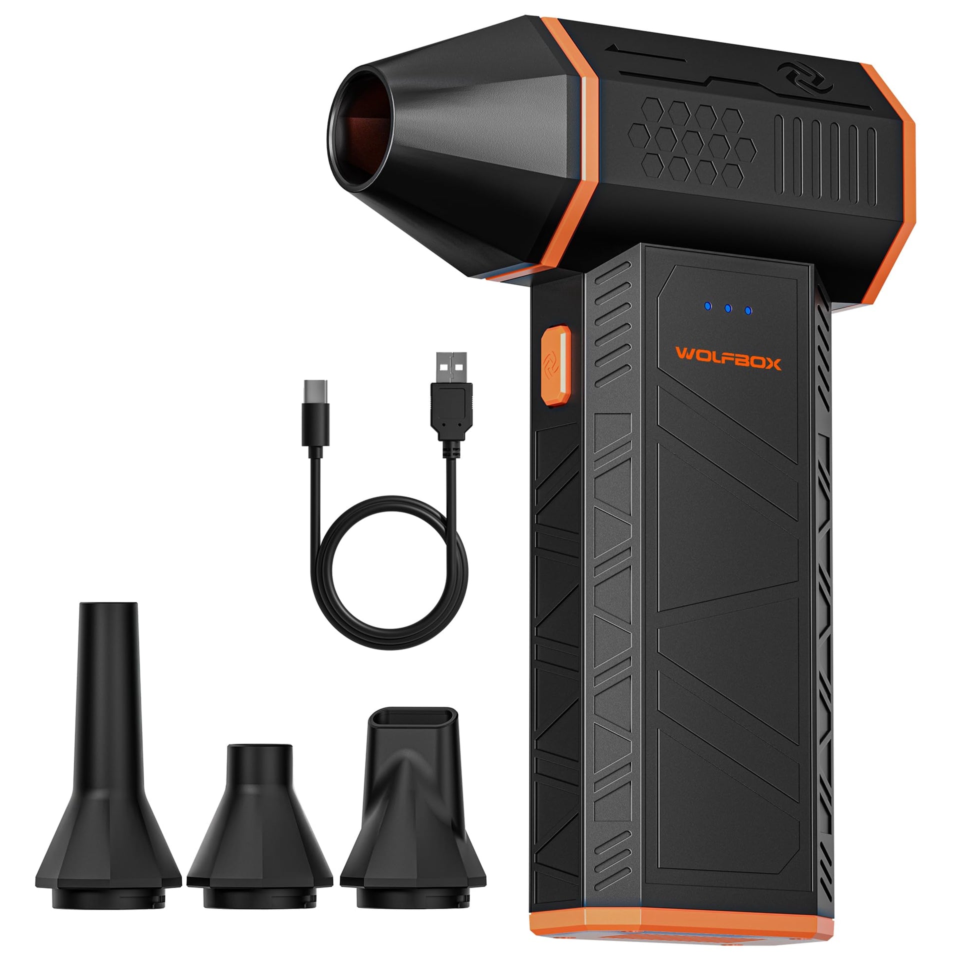 WOLFBOX MF50 Compressed Air Duster-110000RPM Super Power Electric Air Duster, 3-Gear Adjustable Mini Blower with Fast Charging, Dust Blower for Computer, Keyboard, House, Outdoor and Car - Medaid International