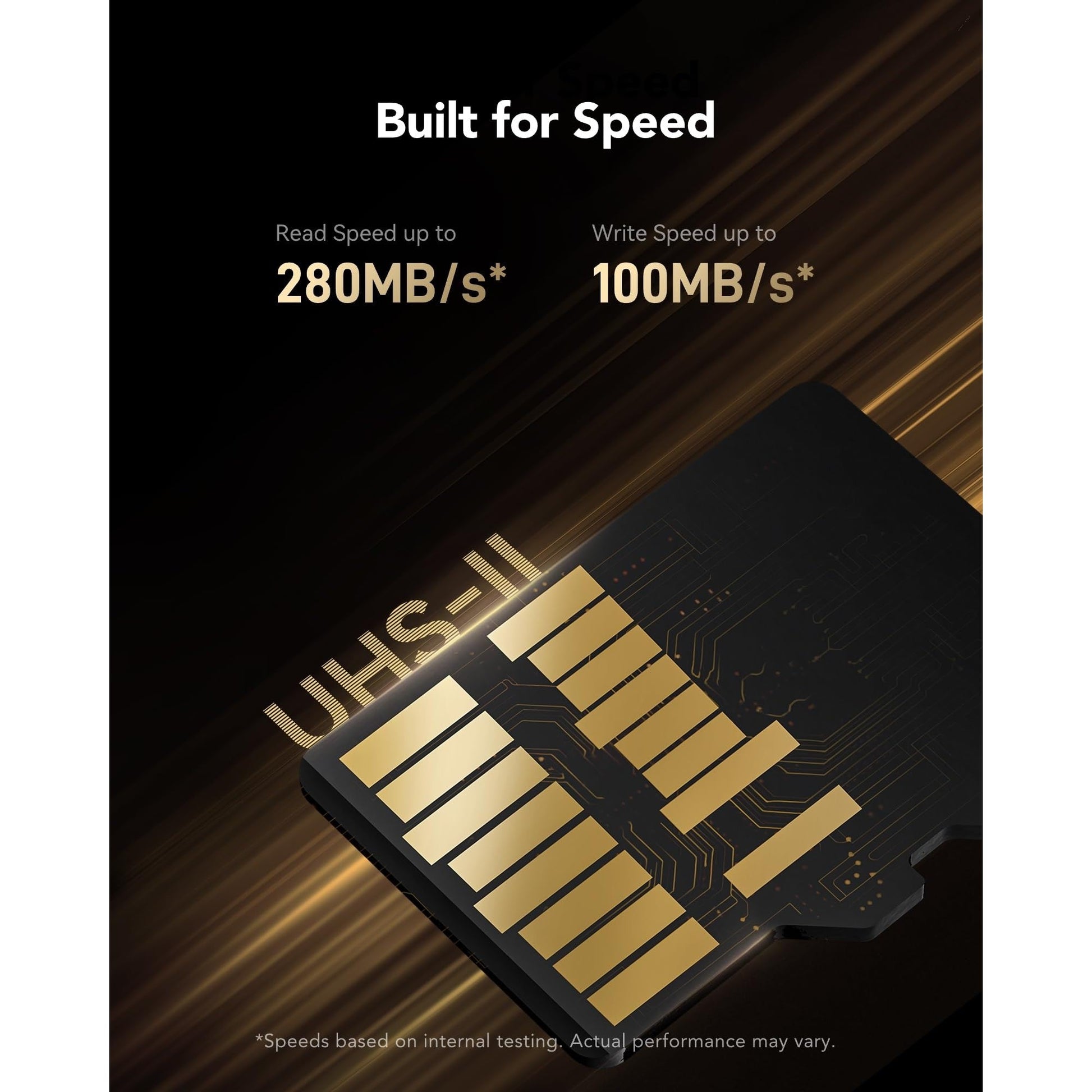 Lexar GOLD 128GB Micro SD Card, microSDXC UHS-II Flash Memory Card, V60, U3, A1, C10 microSD Card, Up to 280MB/s Read, TF Card for Drone/Action Camera/UHS-II Portable Gaming Device (LMSGOLD128G-BNNNG) - Medaid International