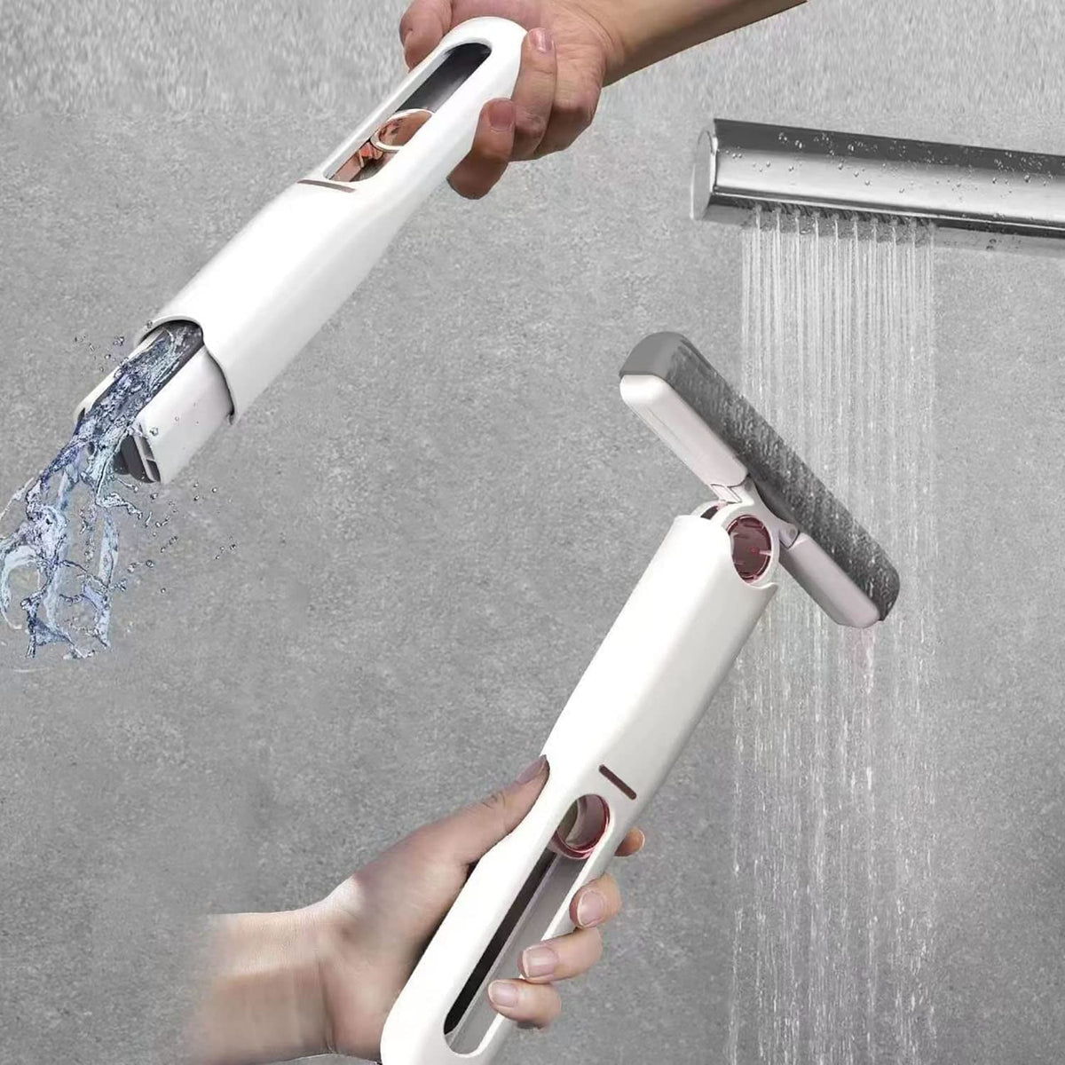 KASTWAVE Portable Mini Mop, Hand-Free Squeeze Mop, Wash-Free Strong Absorbent for Bathroom and Kitchens
