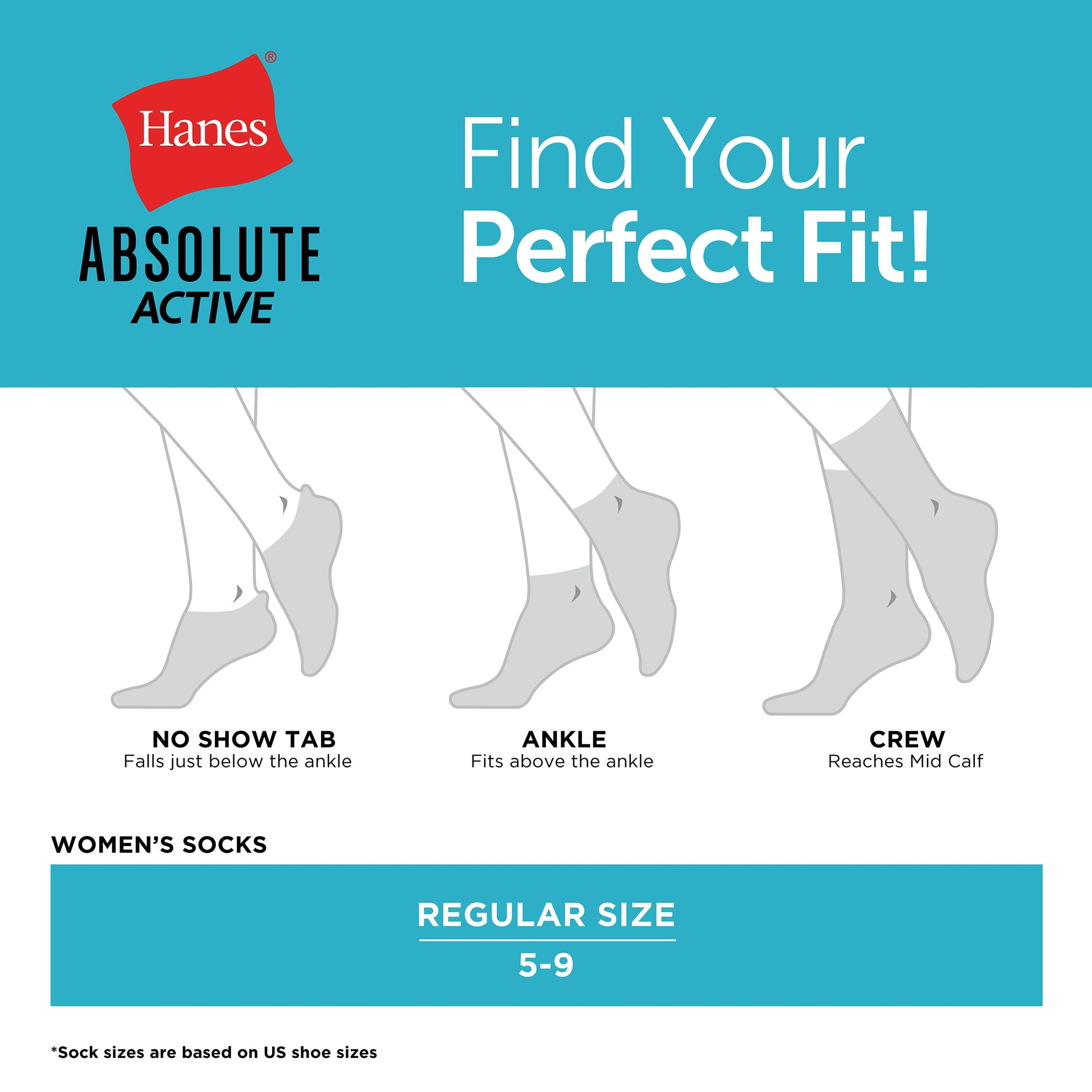 Hanes Women's Cushioned Crew Socks, Absolute Active Crew Socks for Women, Seamless Toe, 4-Pairs - Medaid International