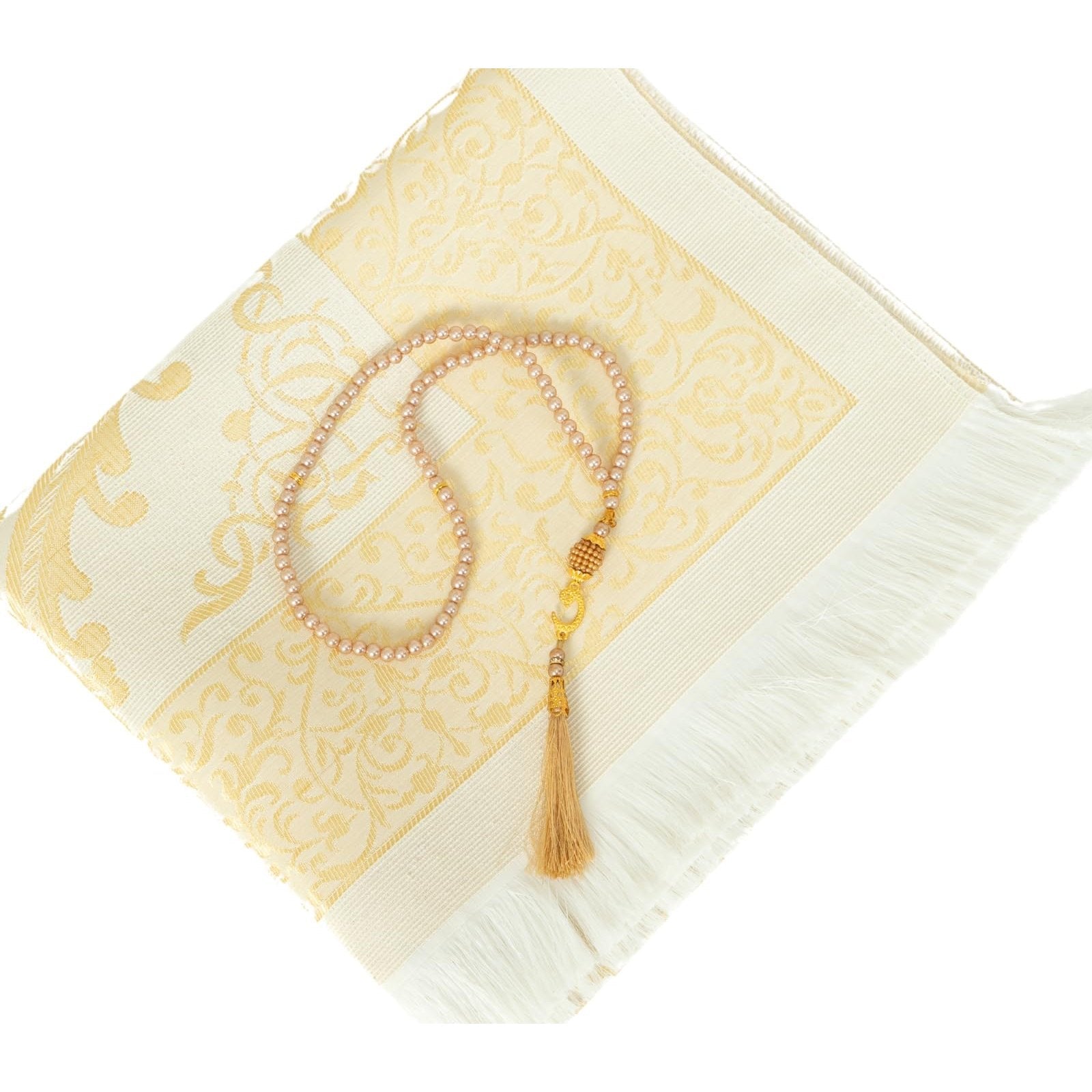 Prien Muslim Prayer Rug With Tasbih and Portable Bag, Muslim Gift For Women Men, Mubarak Islamic Box, Soft Mat Islam Gifts Set, Turkish Sajadah For Ramadan, Eid, Hajj, Travel, Pray (Brown) - Medaid International