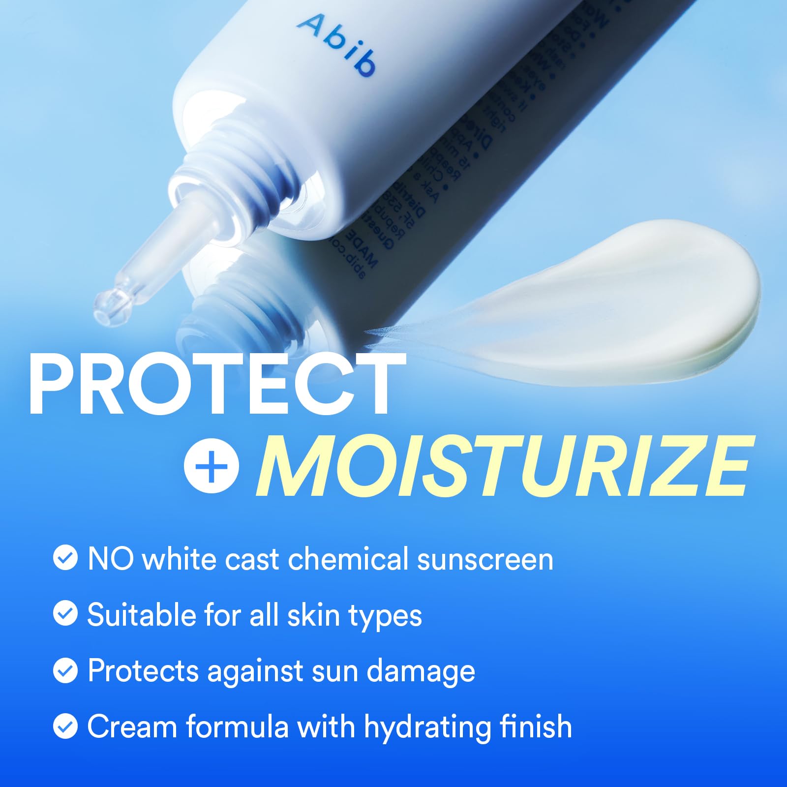 Abib Watery Hyaluron Sunscreen Moisture Tube Broad Spectrum SPF 30 1.69 fl oz / 50ml | Korean Suncreen Suncare Sunblock No White cast Reef Safe Hyaluronic Acid Niacinamide Vitamin C Collagen - Medaid International