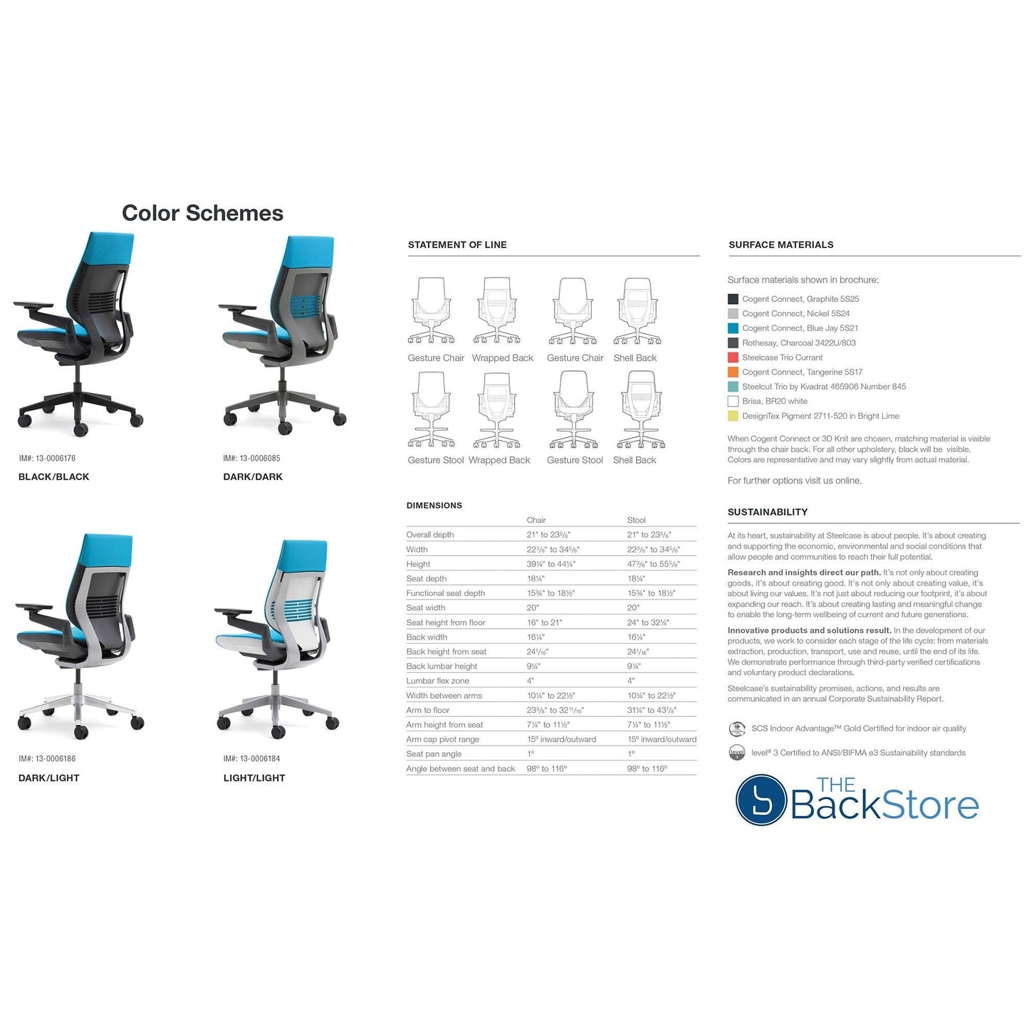 Steelcase Gesture Office Desk Chair with Headrest in Elmosoft Genuine White L151 Leather Plus Lumbar Support Platinum Metallic Frame with Seagull Seat/Back Merle Arms (Light/Light) - Medaid International
