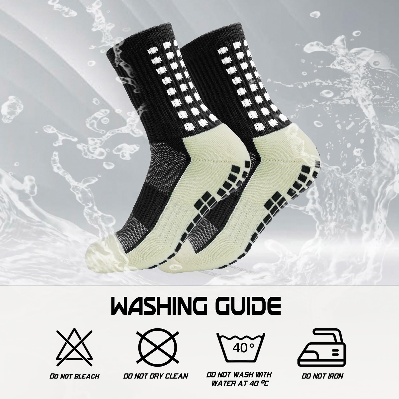 Yufree 4 Pairs Mens Grip Soccer Socks Non Slip Grippy Women Socks for Football Basketball Sports - Medaid International