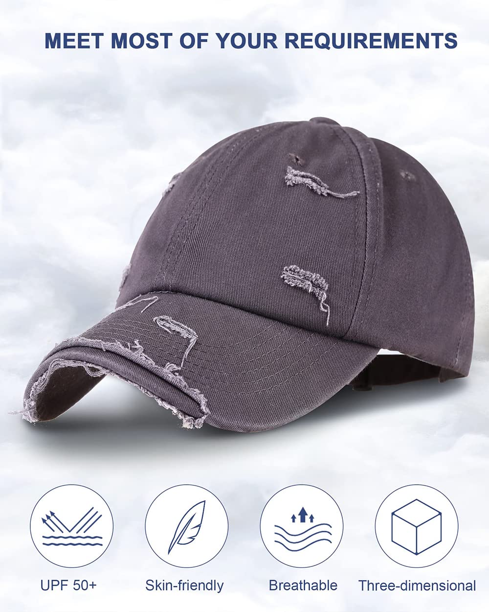 KASTWAVE Vintage Distressed Hat (Blue)