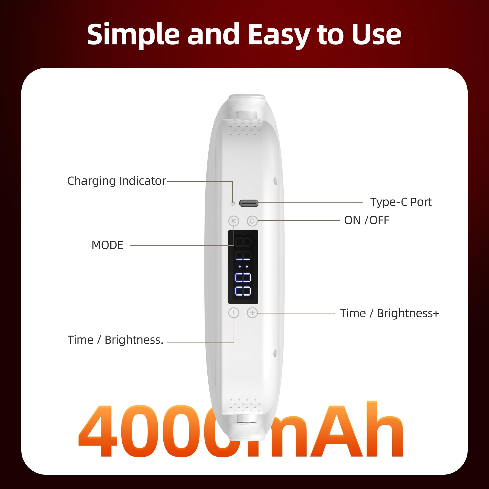 Red Light Therapy, Near Infrared 660nm 850nm Portable Red Light Therapy for Face and Body 4000mAh Battery Include Rotate 360 Degrees 12LEDS Dual Chip Device at Home Sport Yoga - Medaid International