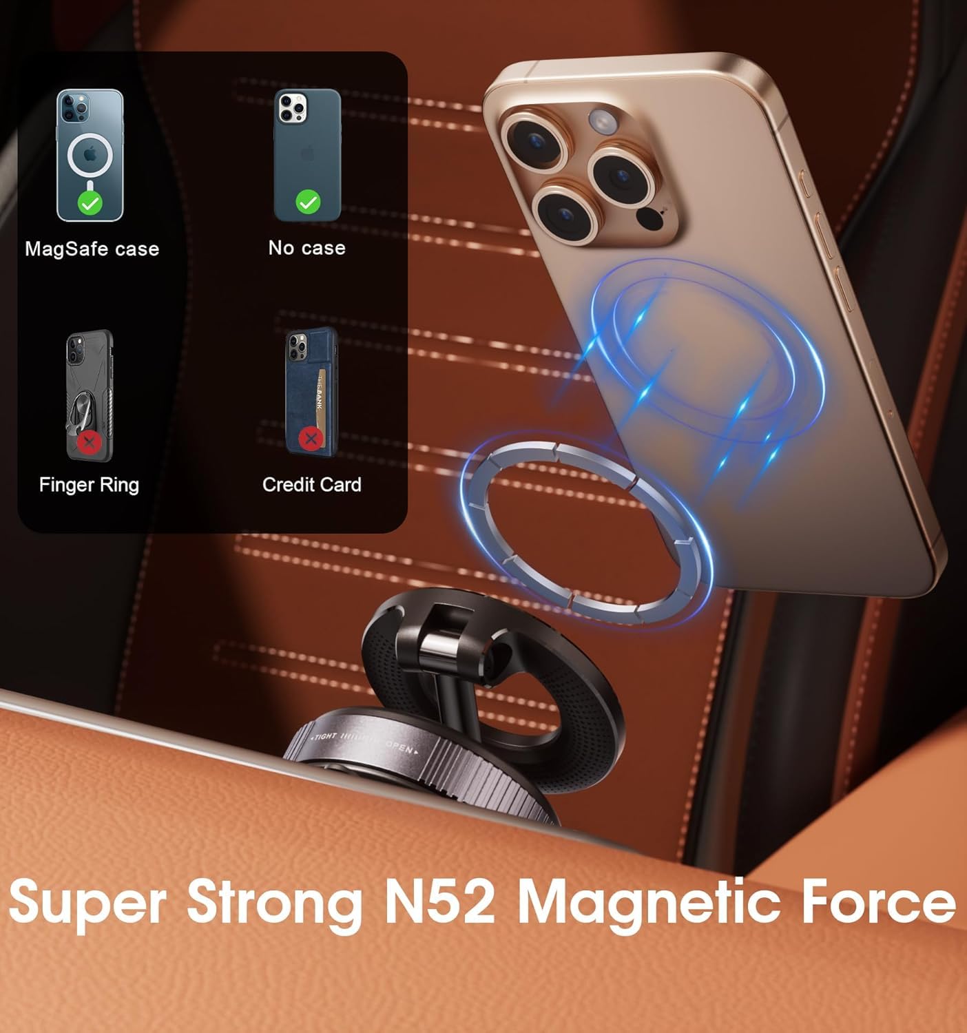 360 Adjustable Vacuum Magnetic Phone Holder for Car