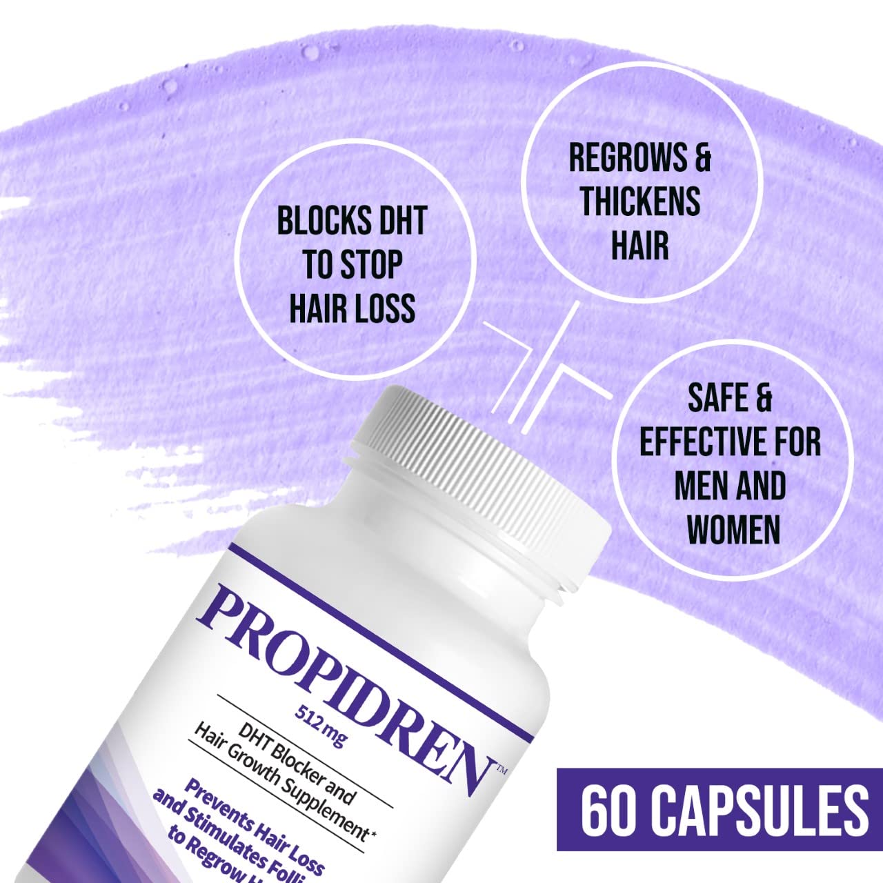 Propidren by HairGenics - DHT Blocker & Hair Growth Capsules to Prevent Hair Loss & Stimulate Hair Follicles, to Stop Hair Loss & Regrow Hair. Proprietary Anti-Hair Loss & Hair Regrowth Treatment. - Medaid International