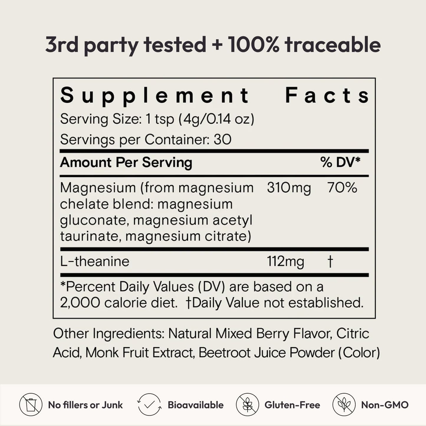Moon Juice Magnesi-Om Magnesium Powder Supplement - Chelated Magnesium Complex + L-Theanine Blend for Rest, Relaxation & Regularity - Vegan, Non-GMO & No Sugar, Berry, 4 oz, 30 Servings - Medaid International