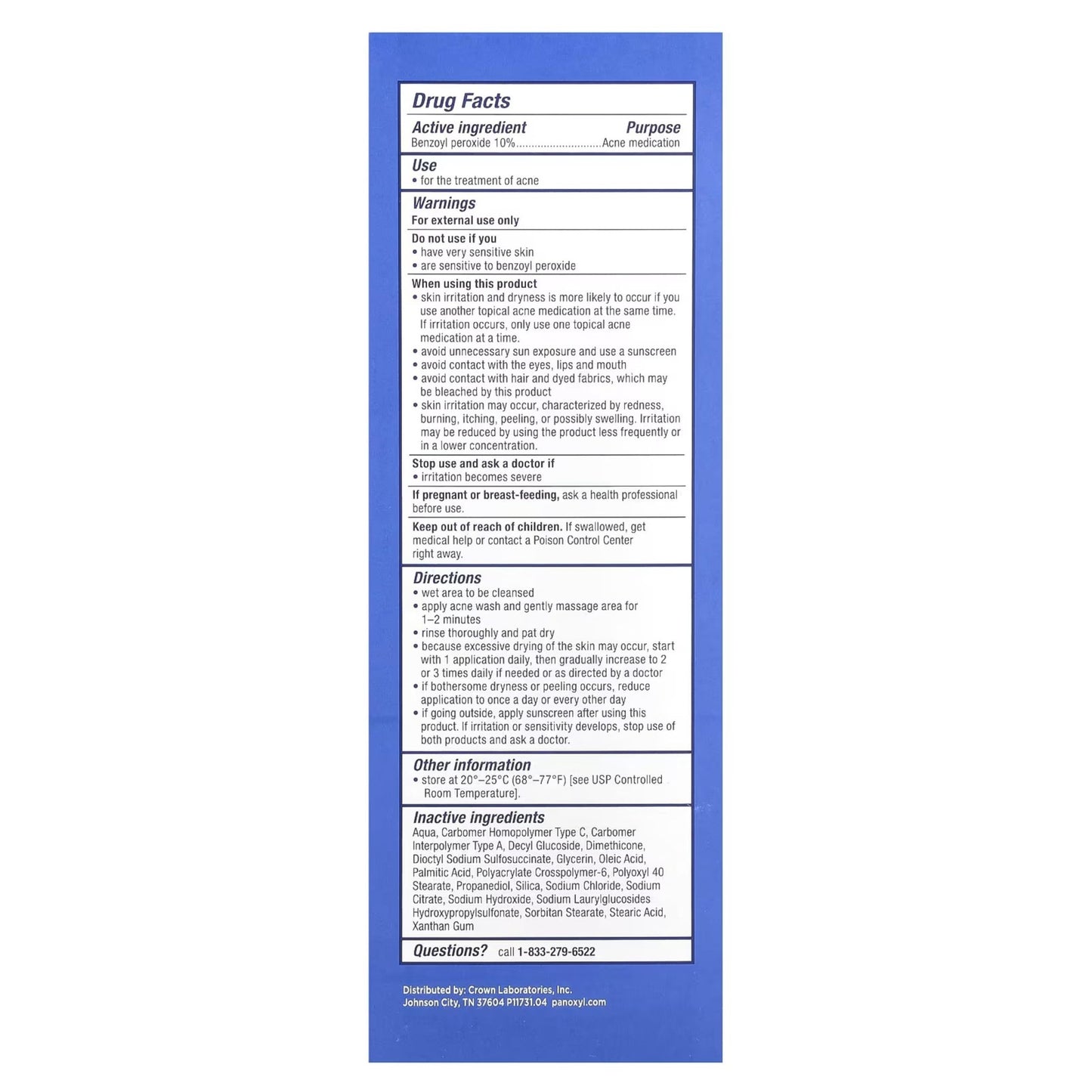 PanOxyl 10% Acne Foaming Wash 5.5 Ounce (Pack of 1) - Medaid International