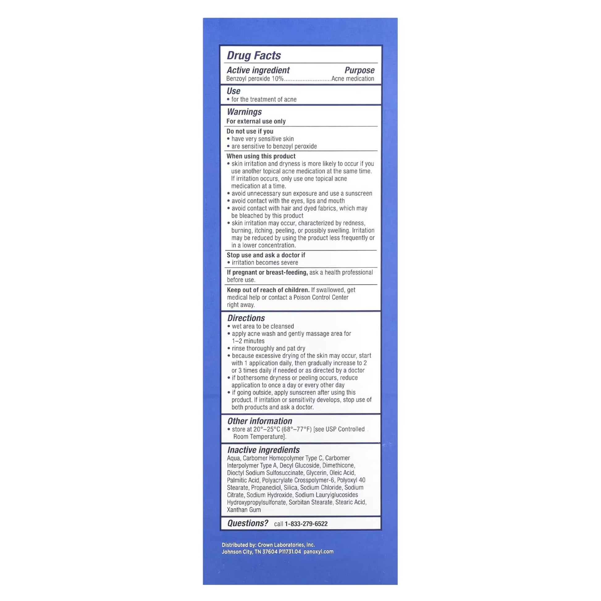 PanOxyl 10% Acne Foaming Wash 5.5 Ounce (Pack of 1) - Medaid International