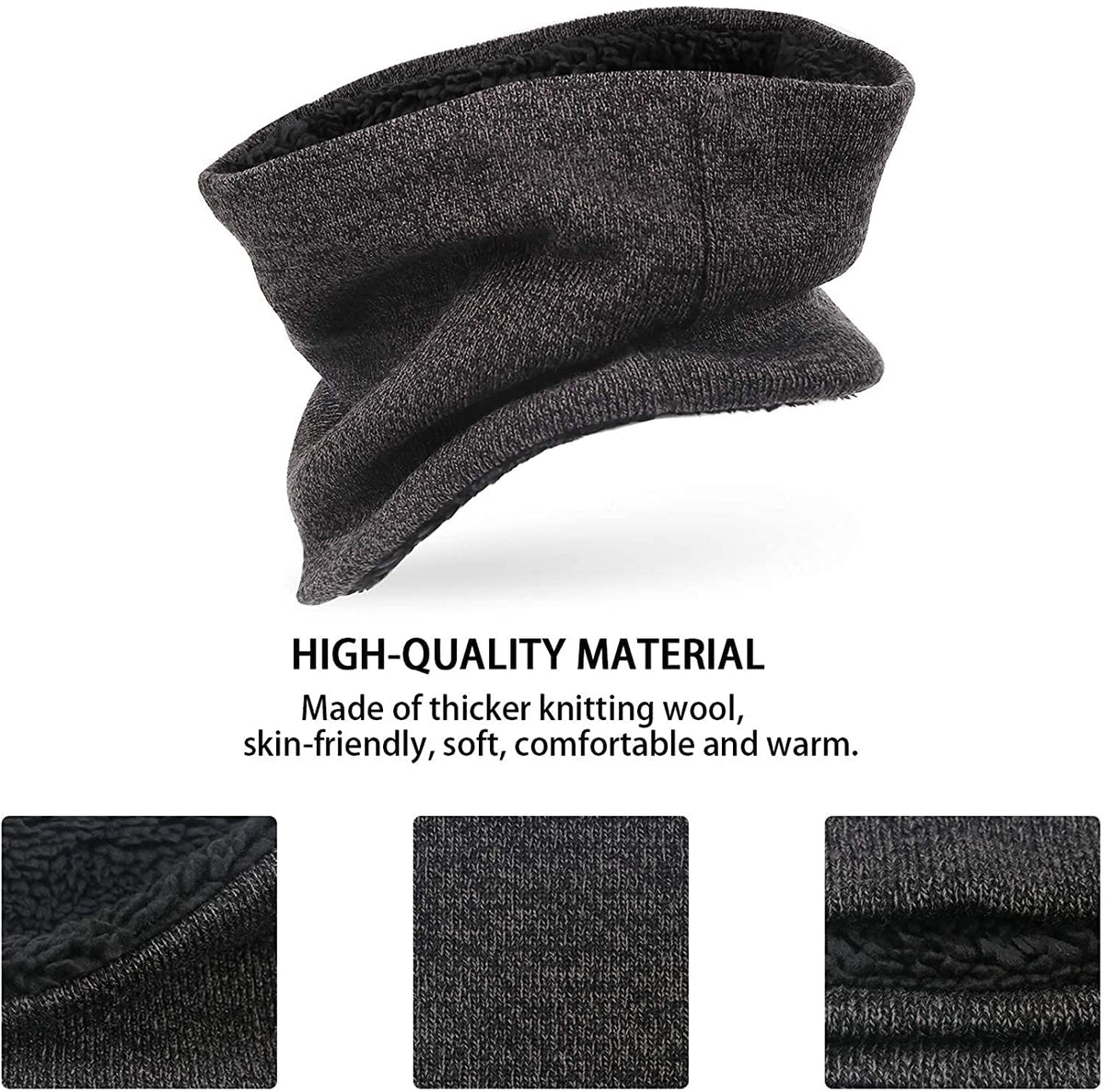 KASTWAVE Winter Beanie Hat Scarf Touchscreen Gloves Set, Knit Thick Fleece Lined Warm Touchscreen Gloves Beanie Scarf Set for Men and Women, Women Winter Hats 3-Piece Warmer Gift Box