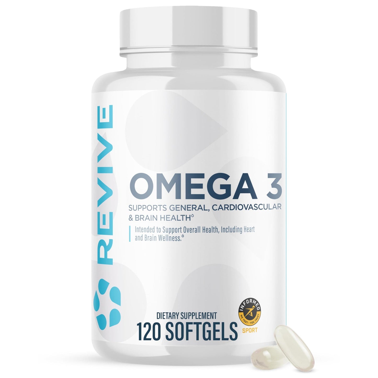 Revive MD Omega 3 Fish Oil Supplements for Men & Women – Softgels with EPA & DHA Fatty Acids for Healthy Skin & Joints, Heart & Brain Support – Vegan-Friendly, Gluten-Free (120 Softgels, 60 Servings) - Medaid International