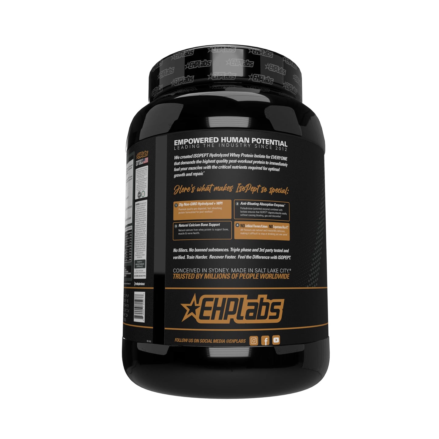 IsoPept Hydrolyzed Whey Protein Powder by EHPlabs - 100% Whey Protein Isolate & Hydrolysate, 27g of Protein, Non-GMO, Gluten Free, Fast Absorbing, Easy Digesting, 27 Serves (Strawberry Milkshake) - Medaid International