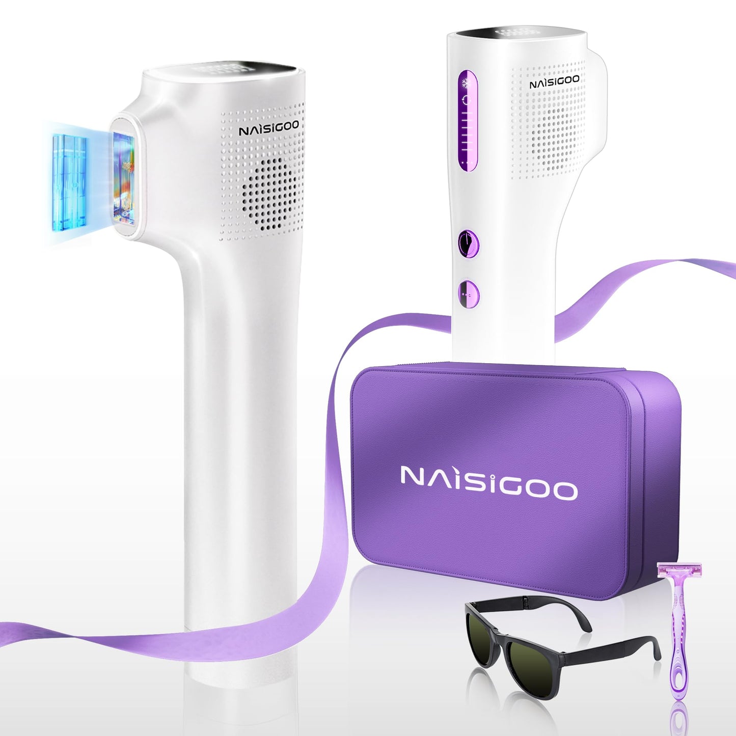 Laser Hair Removal Device for Women and Men, IPL Painless Sapphire Laser Hair with 40°F Ice-Cooling System, Safe for Body Treatment, Long-Lasting Hair Removal from Home, Face, Legs, Back Bikini Line - Medaid International