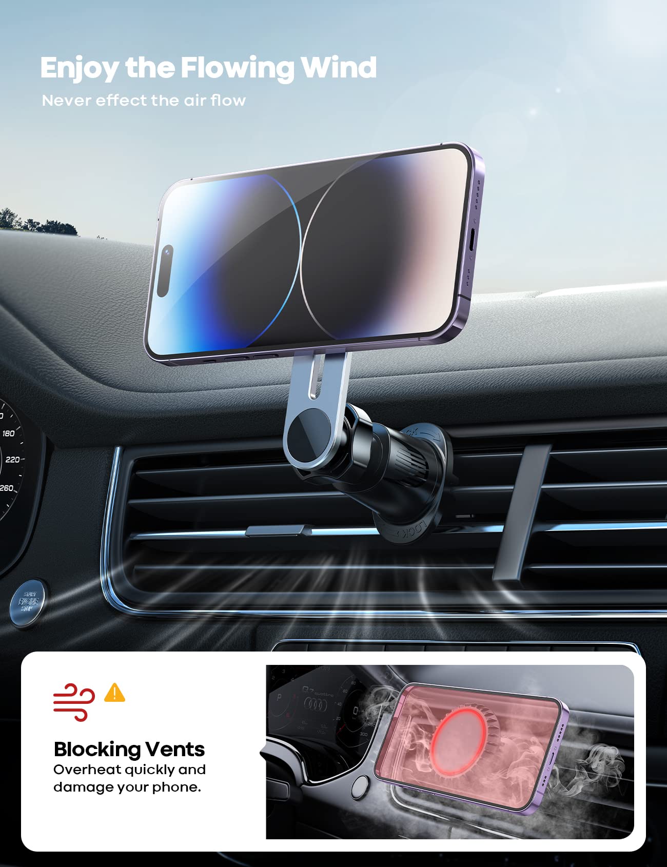 Lamicall Car Phone Mount & Cell Phone Stand Silver -Bundle - Medaid International