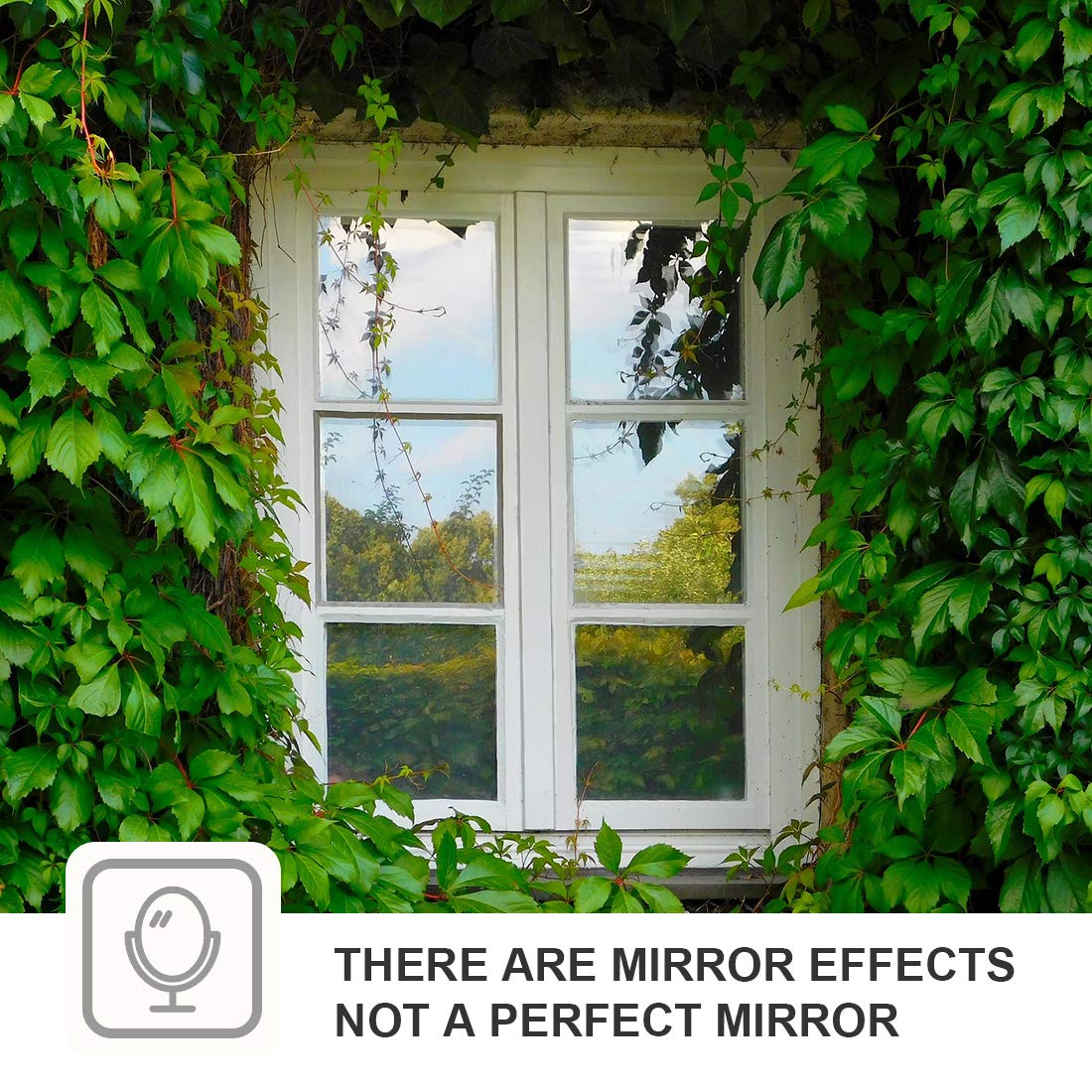WPCTEV Window Film One Way Mirror Film Daytime Privacy Static Non-Adhesive Decorative Heat Control Anti UV Window Tint for Home and Office Silver 6 Mil 17.5 Inch x 6.5 Feet - Medaid International