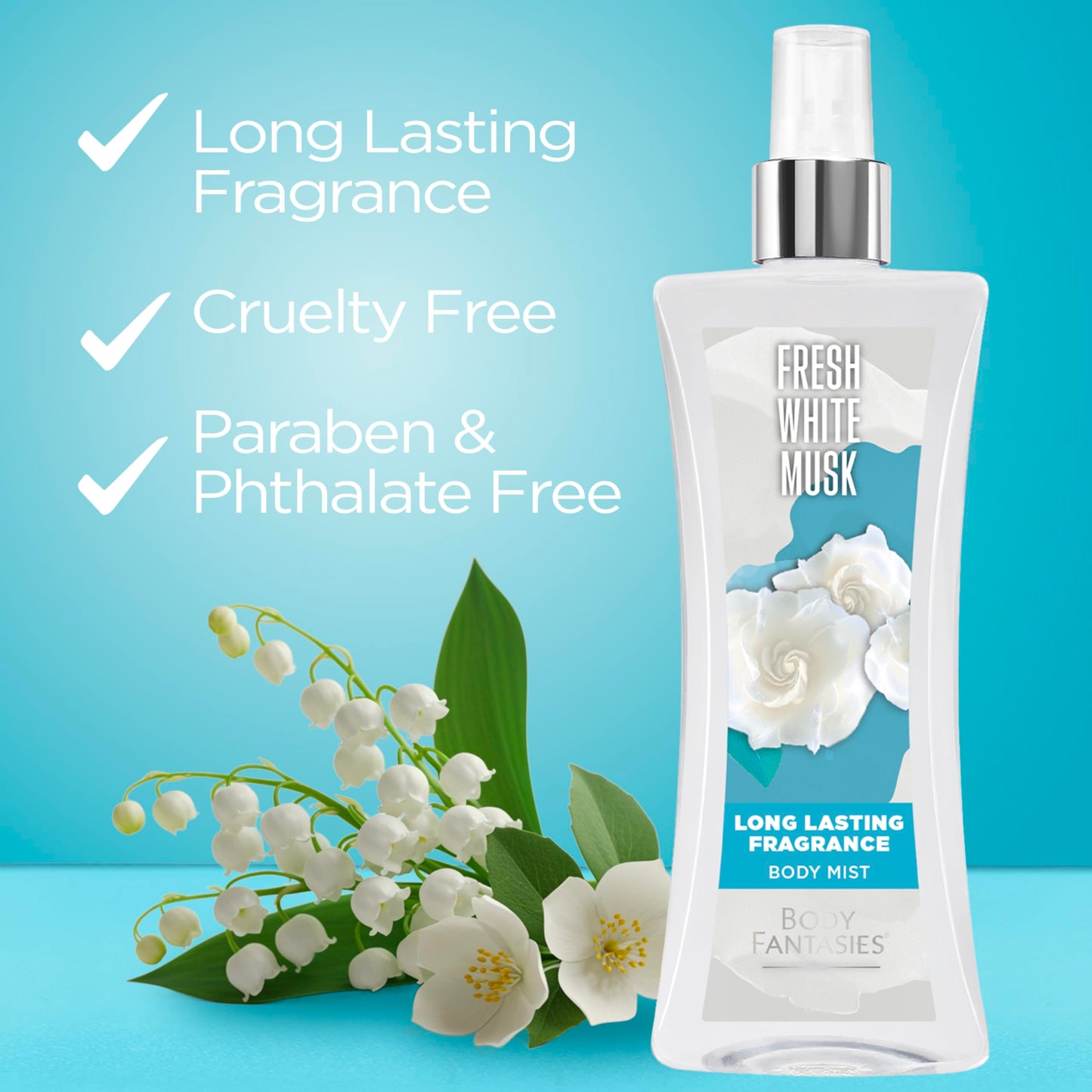Body Fantasies Signature Fragrance Body Spray, Fresh White Musk, 8 Fluid Ounce - Medaid International
