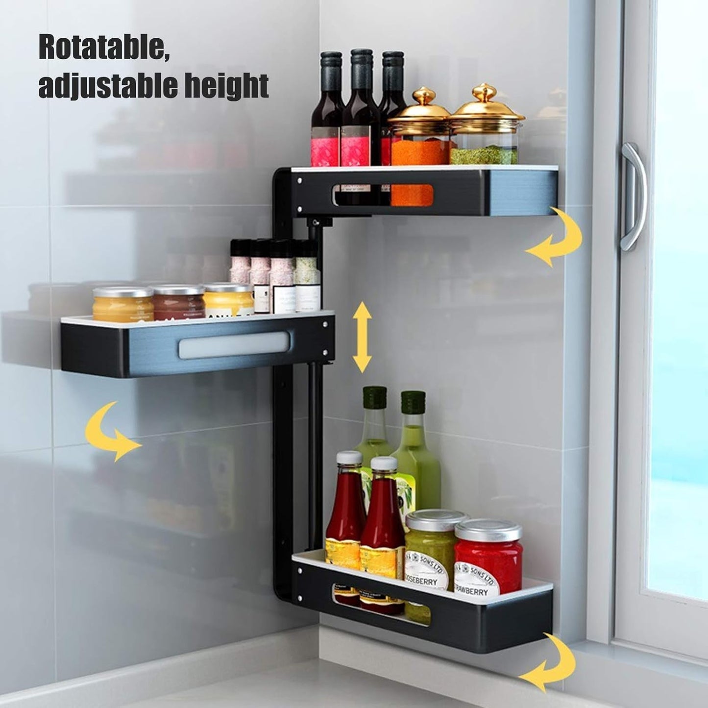 Adjustable and Rotatable Corner Shelf