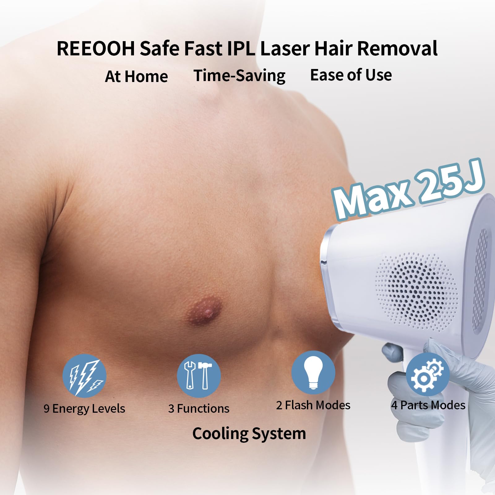 Laser Hair Removal with 9 Energy Levels, 46.4℉ Ice-Cooling Contact IPL Hair Removal for Women, Painless, Effective Hair Removal from Home, for Body & Face - Medaid International