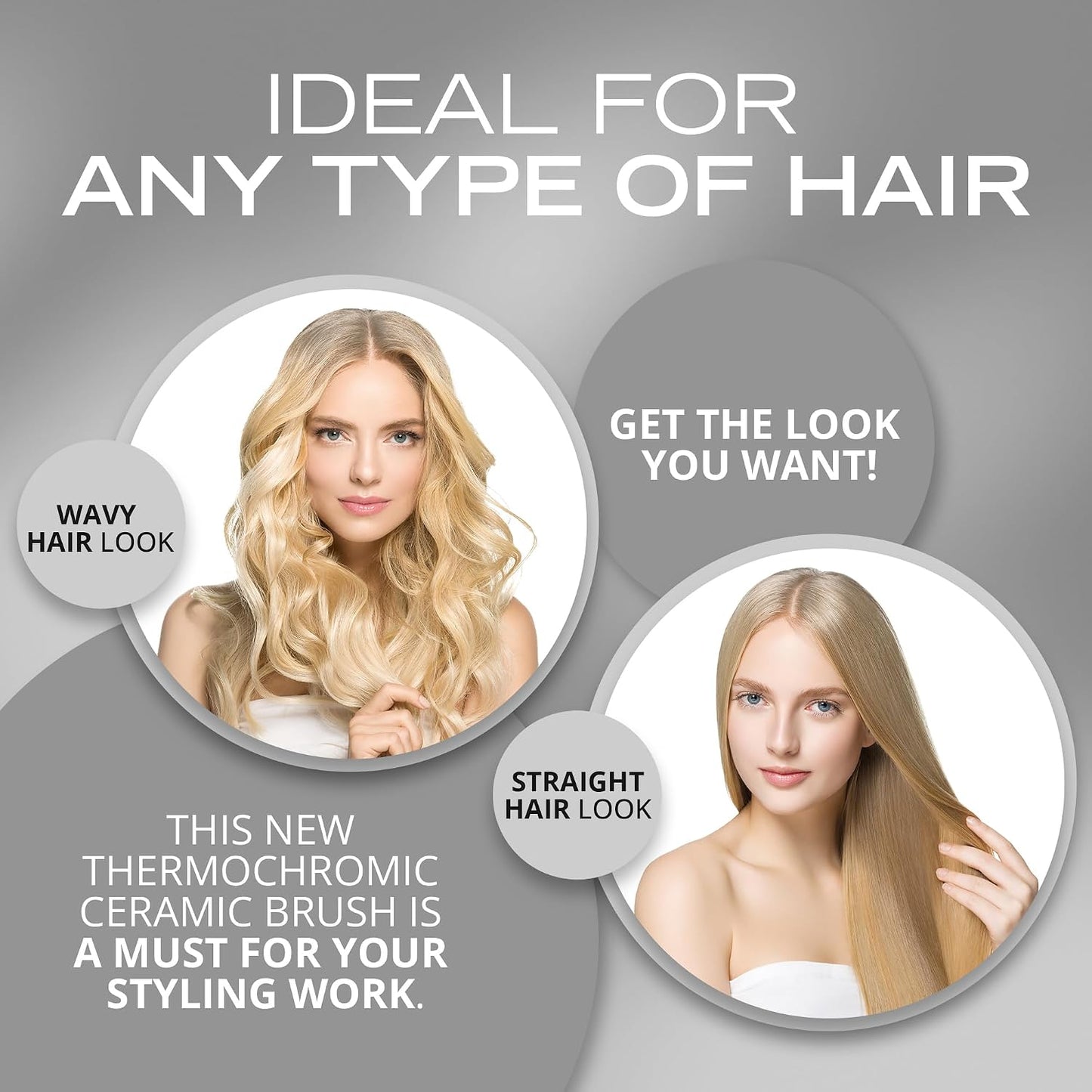 CORIOLISS | Hair Roller Brush for Women | Professional Hair Brush with Thermochromic Ceramic | Ideal for Short Hair and Precise Styling Works 43 MM