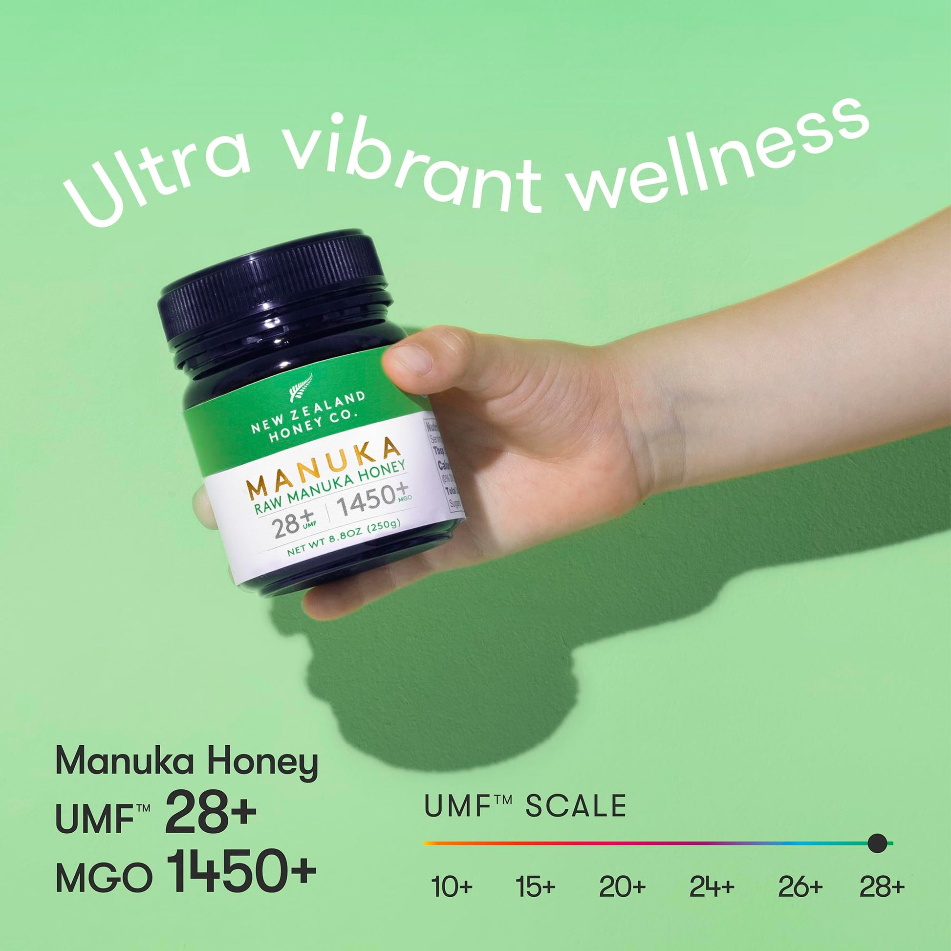 New Zealand Honey Co. Raw Manuka Honey UMF 28+ | MGO 1450+, UMF Certified / 8.8oz - Medaid International