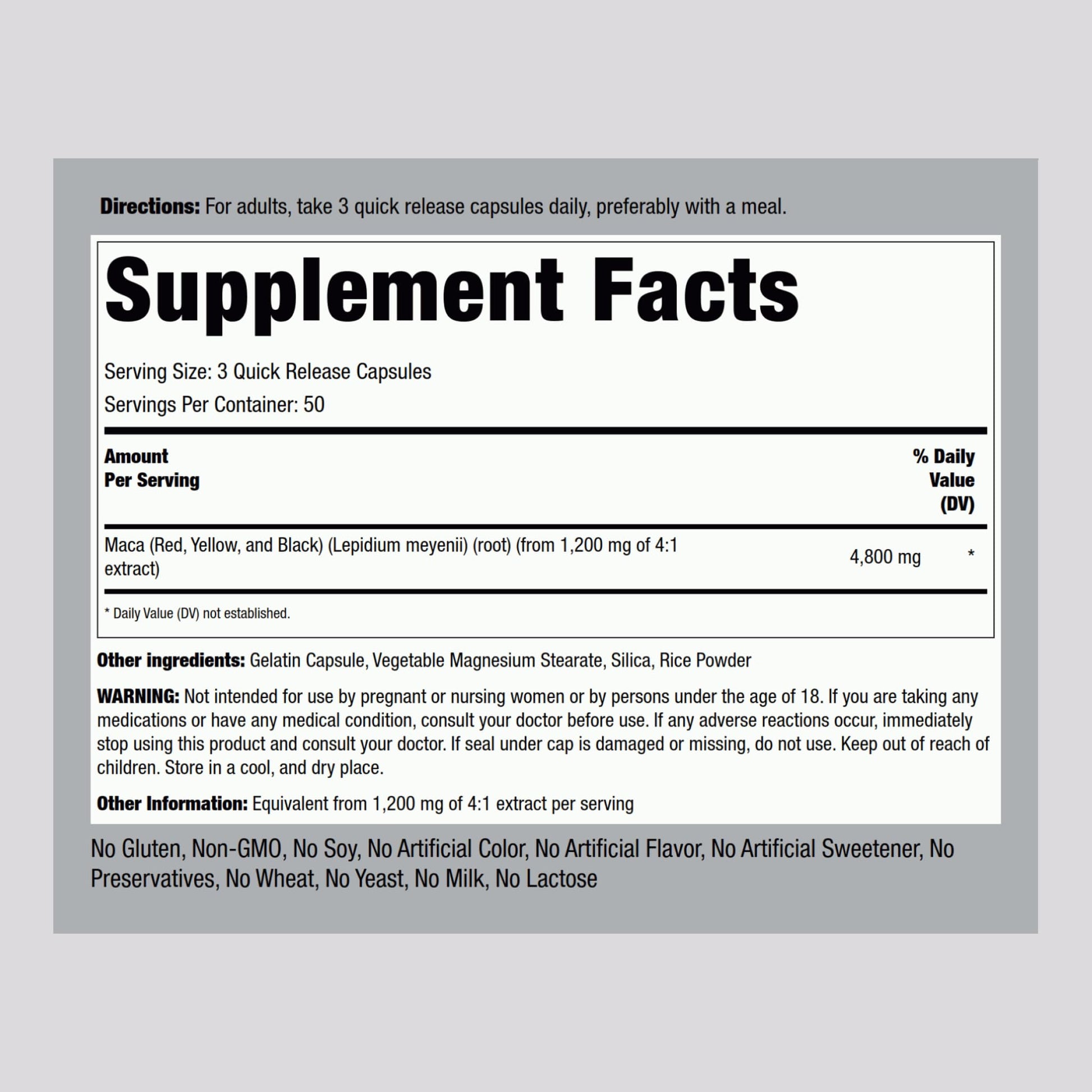 Piping Rock Maca Root Capsules | 4800mg | 150 Powder Pills | for Women and Men | Red, Yellow, and Black | Non-GMO, Gluten Free Supplement - Medaid International