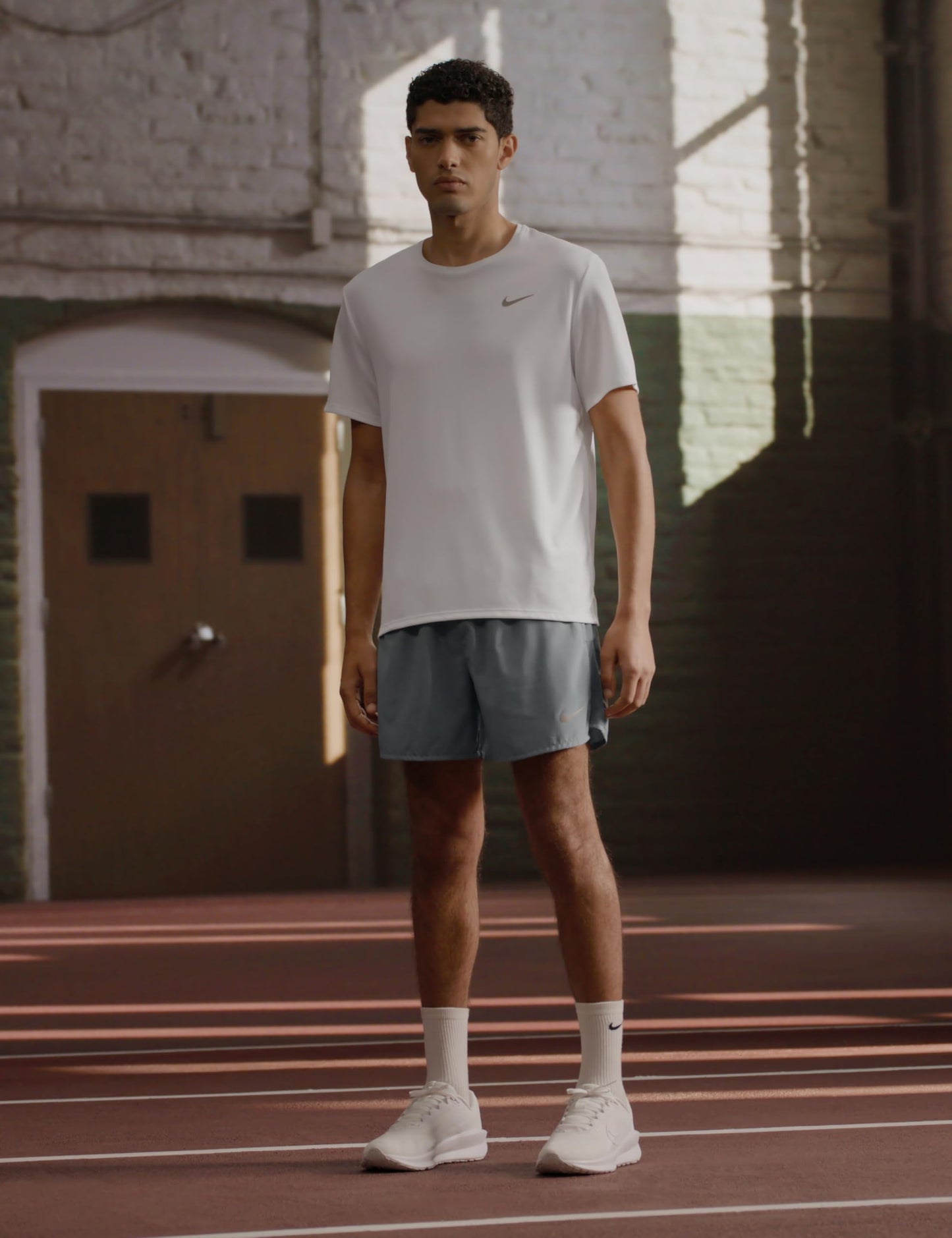 Nike Men's Miler Dri-Fit UV Short-Sleeve Running Top, White/Reflective Silver, 2XL - Medaid International