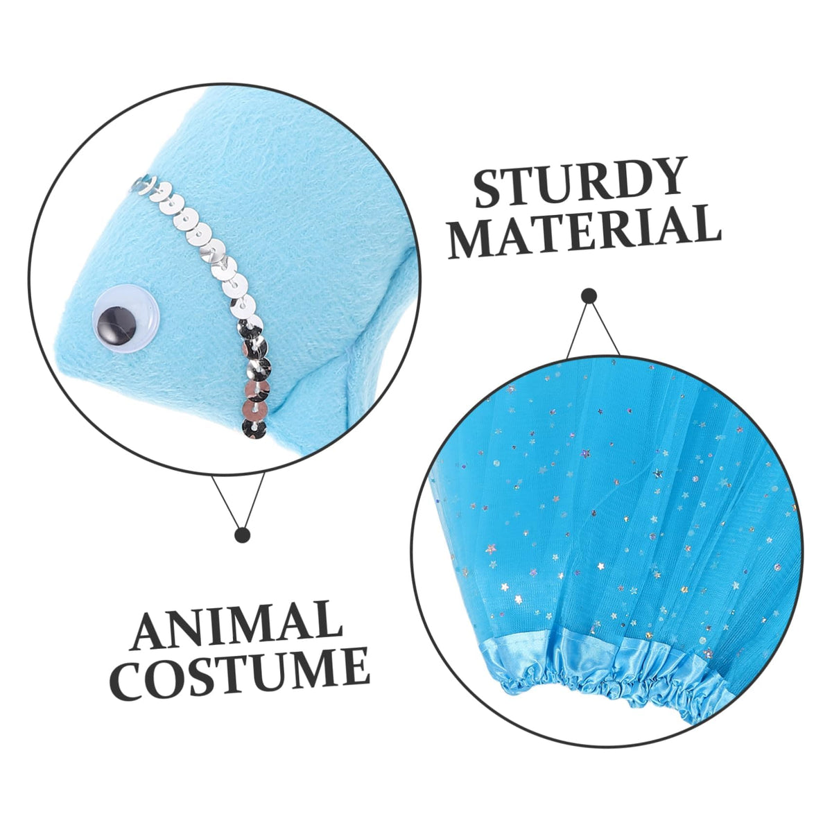 KASTWAVE Plush Fish Costume, Ocean Animal Theme Party Dress up, Parent Child Costumes, Includes Goldfish Headband, Bow Tie and Tutu, Ideas for Halloween Parties, Role Play, Cosplay Stage,Blue