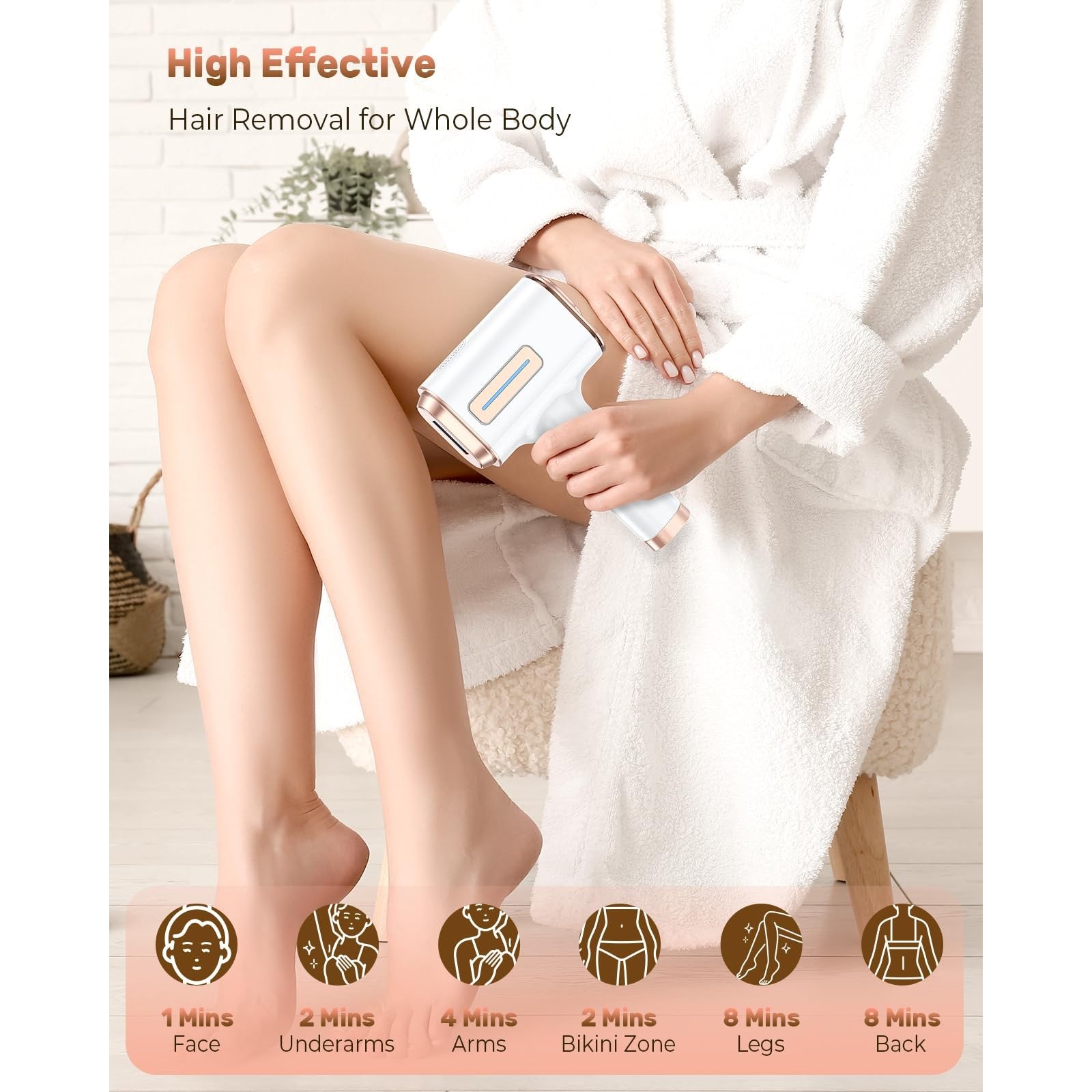 VivaEase Laser Hair Removal, 999,900+ Flashes IPL Hair Removal Device for Women and Men, Ice-Cooling Painless Laser Hair Removal, At-Home Hair Remover for Armpits Back Facial Legs Arms Bikini Line - Medaid International