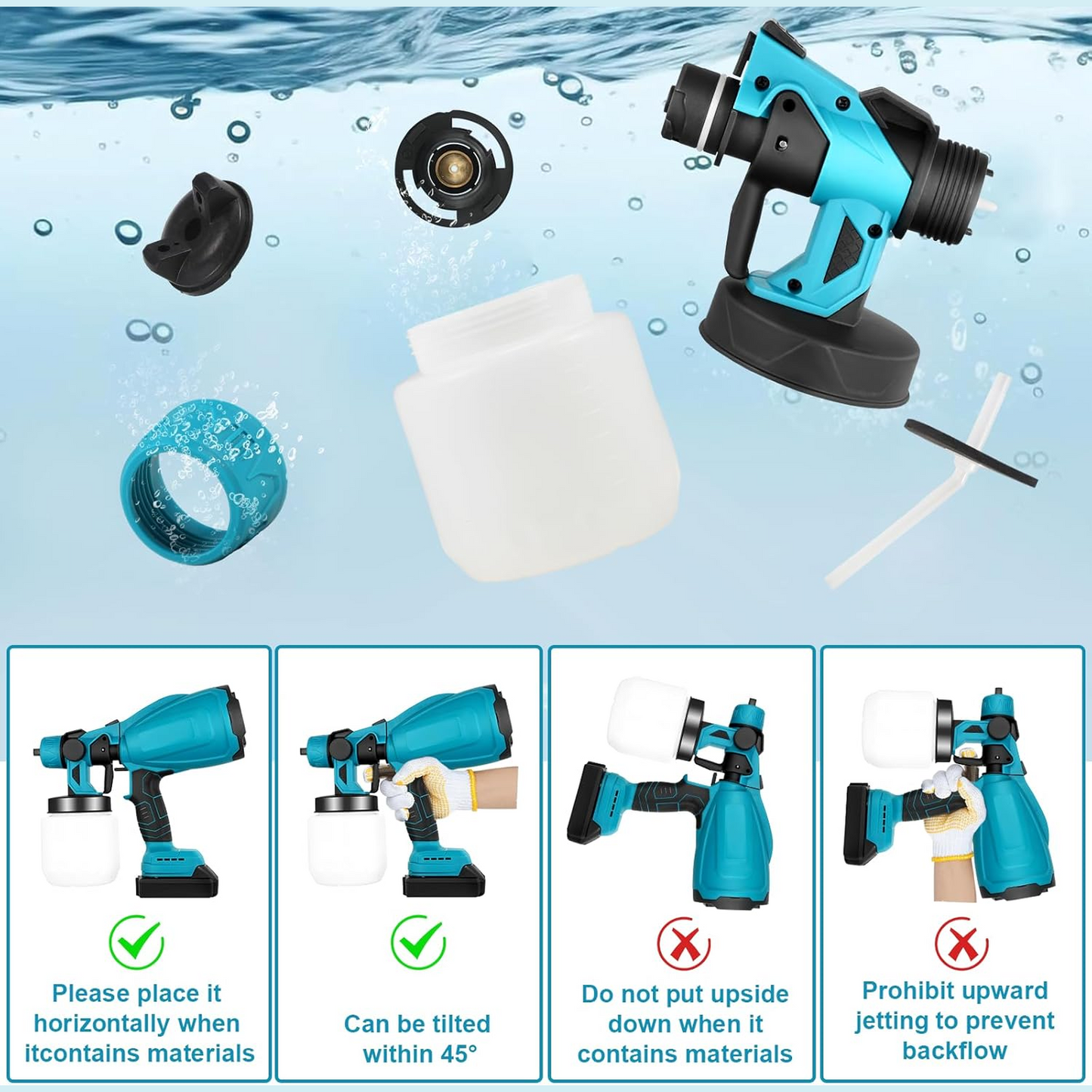 Cordless Paint Sprayer With 2 Battery