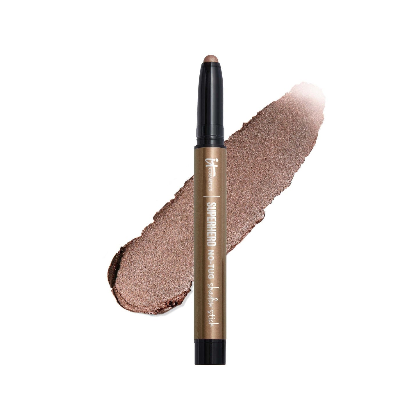 IT Cosmetics Superhero No-Tug Waterproof Eyeshadow Stick, Super Slate - Metallic Pewter - Longwear, Blendable Cream Eyeshadow with Built-In Primer - Suitable for Sensitive Eyes - 0.05 oz - Medaid International