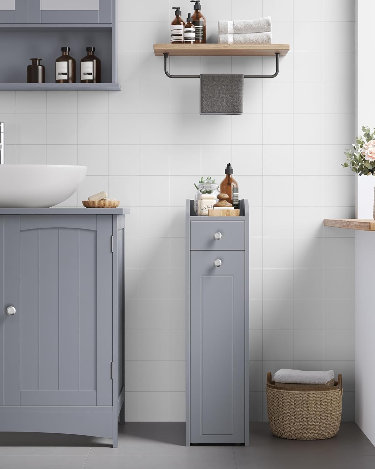 VASAGLE Small Bathroom Cabinet BBC847G02