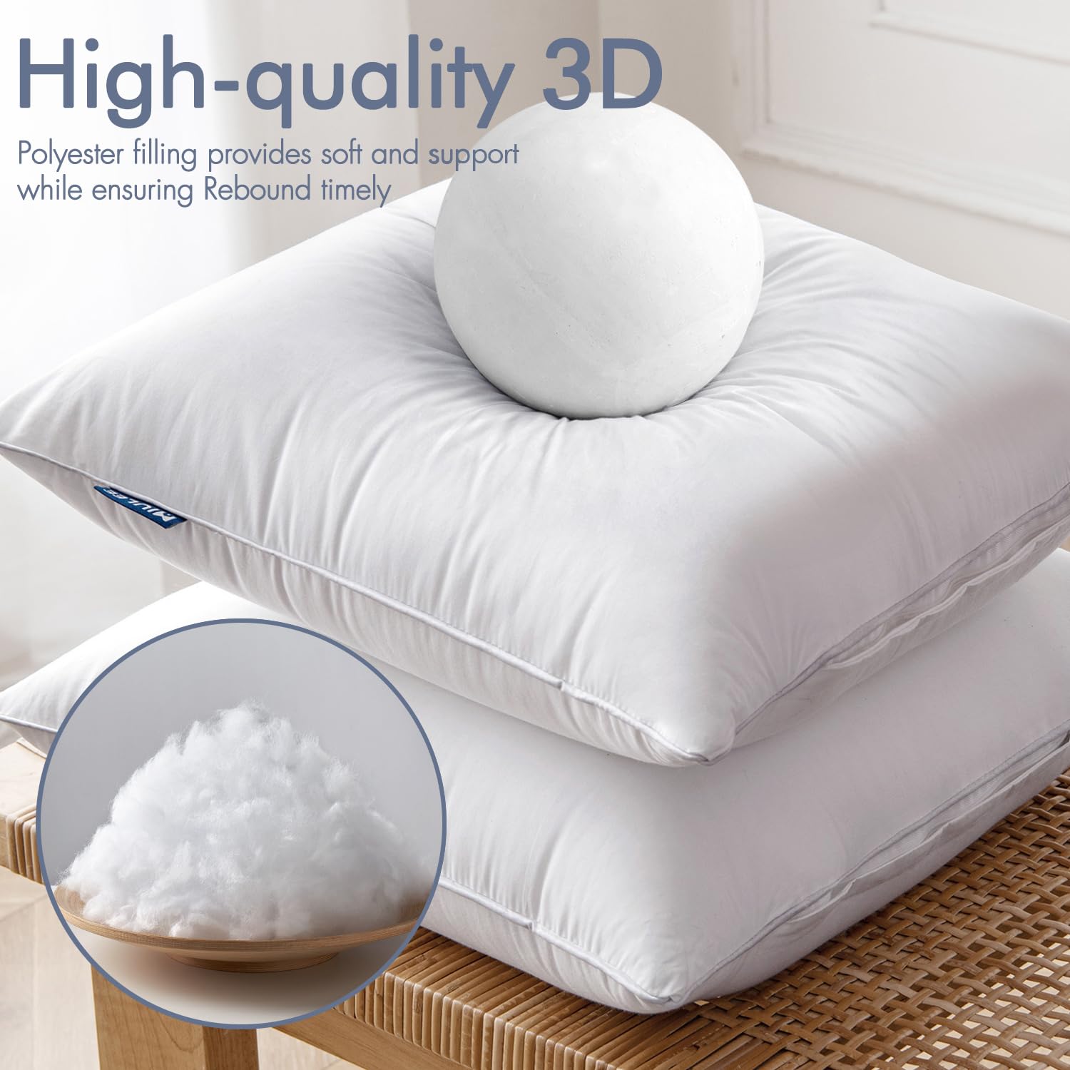 MIULEE 20 x 20 Pillow Inserts (Set of 2) -Throw Pillows for Couch Sofa with 100% Cotton Covers - Medaid International