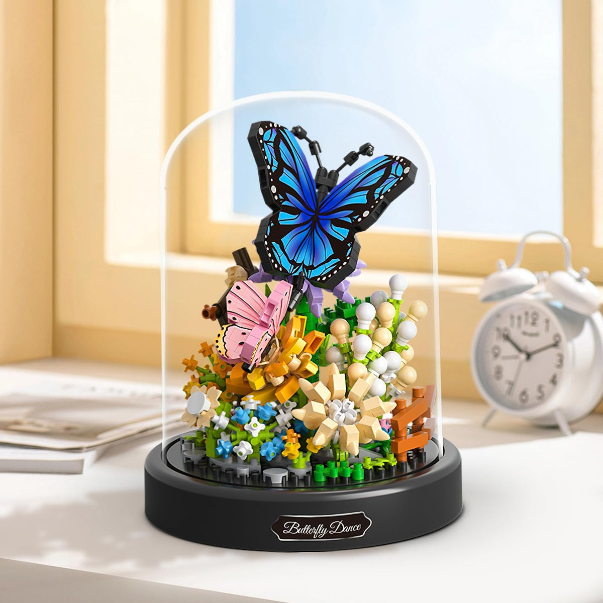 KASTWAVE Flower Bouquet Building Kit for Adults, 530 PCS Animals Flowers Botanical Collection Mini Building Blocks Set, Valentine's Day for Her Mom Women Wife Girlfriend (Butterfly)