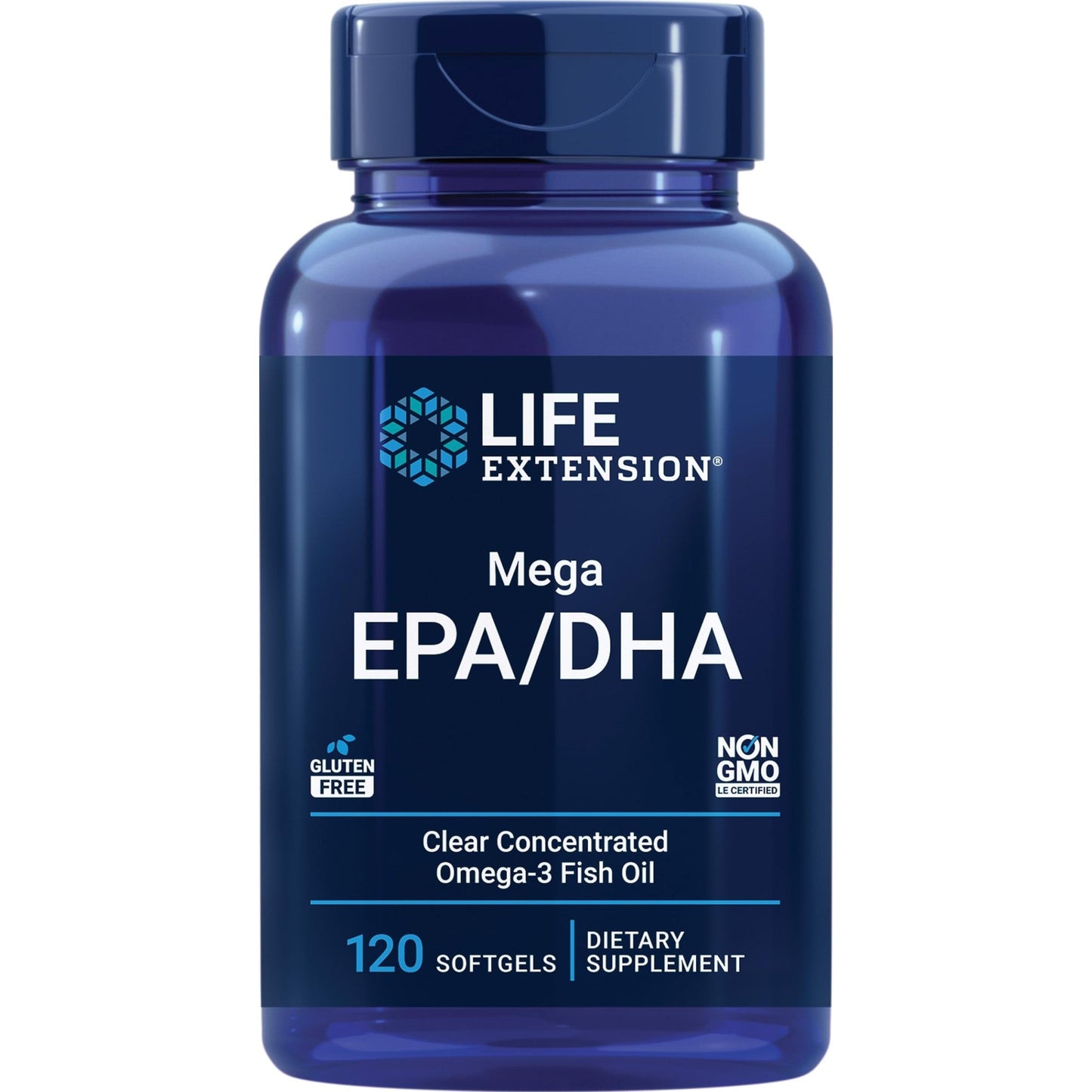 Life Extension Mega EPA/DHA, Omega-3 Fatty acids, Heart & Brain Health, Non-GMO, Gluten-Free, 120 softgels - Medaid International