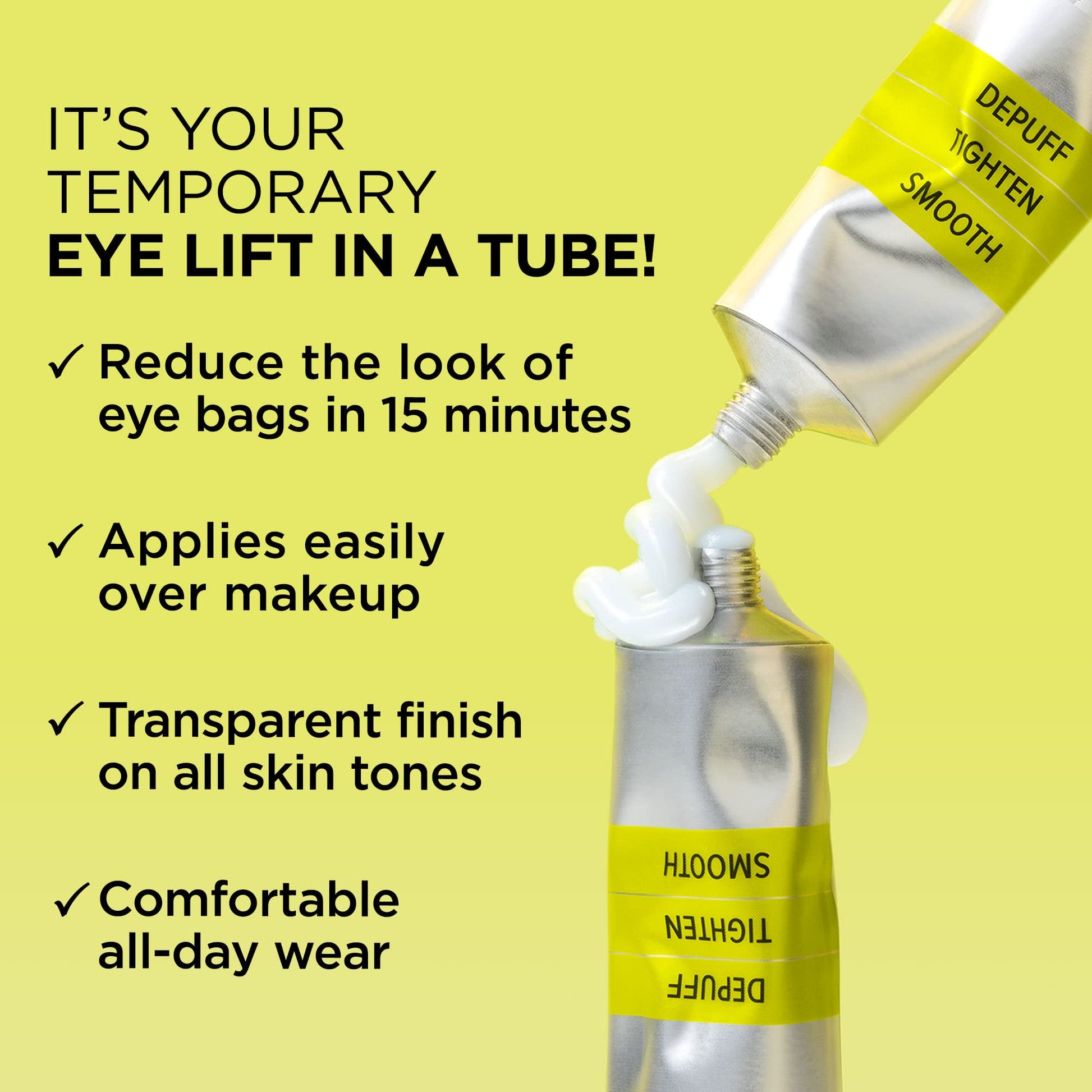 IT Cosmetics Bye Bye Under Eye Bags Treatment For Women & Men – Temporary Eye Bag Reducer & Undereye Corrector Depuffs, Tightens, Smooths & Reduces Look of Wrinkles & Fine Lines - 0.5 Fl. Oz - Medaid International