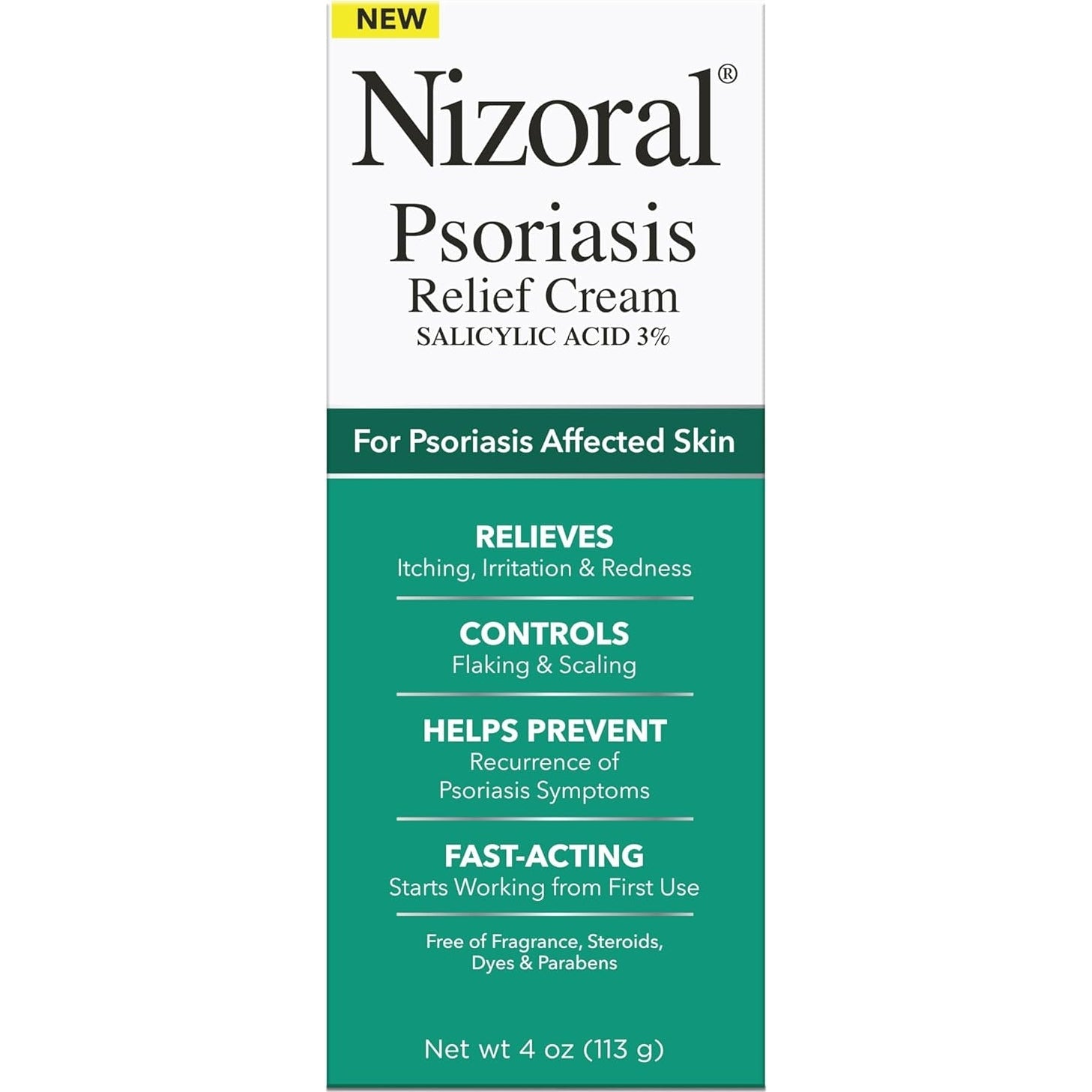 Nizoral Psoriasis Relief Cream- Relieves Itching, Irritation & Redness and Controls Flaking and Scaling with Maximum Strength Medicine (Salicylic Acid 3%), 4 Fl Oz - Medaid International