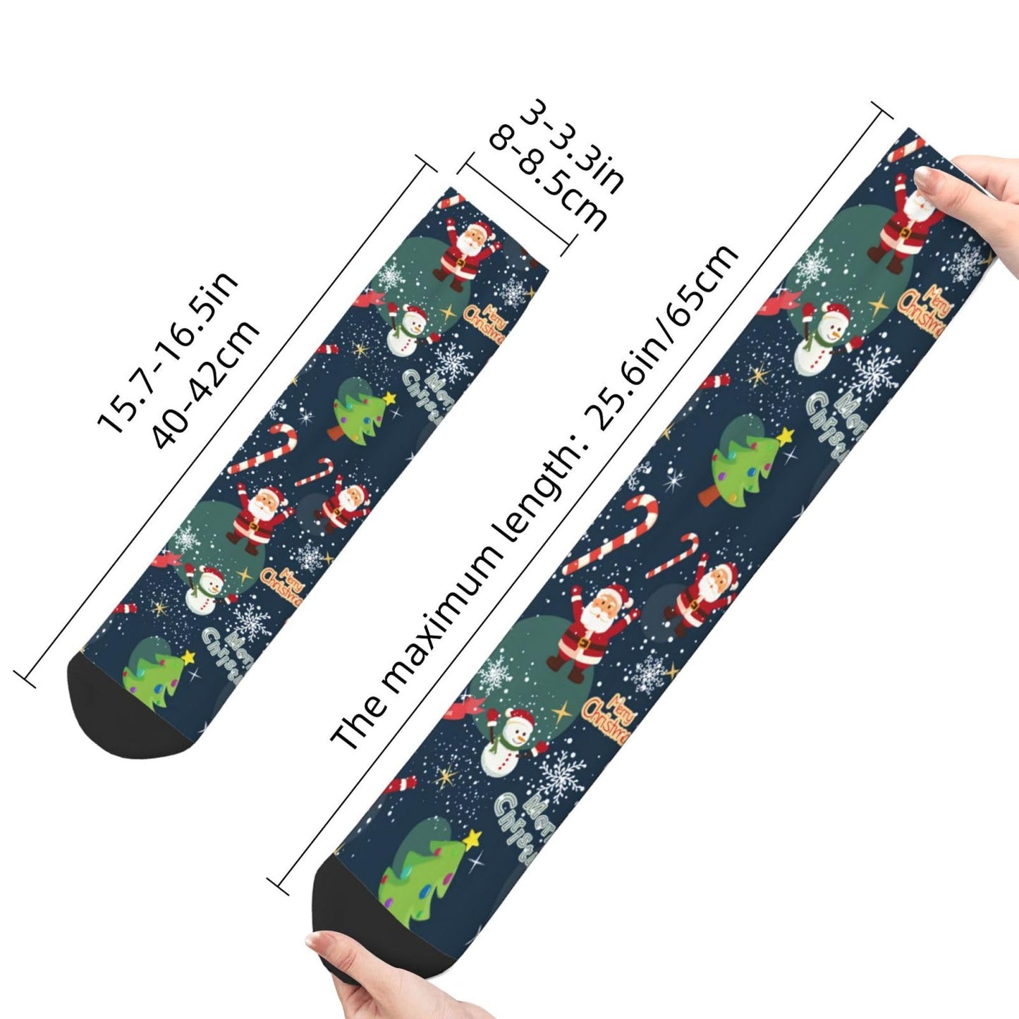ASYG Christmas Red Snowflakes Socks Xmas Holiday Socks Funny Stockings Socks Gifts New Years Novelty Dress Crew Socks - Medaid International