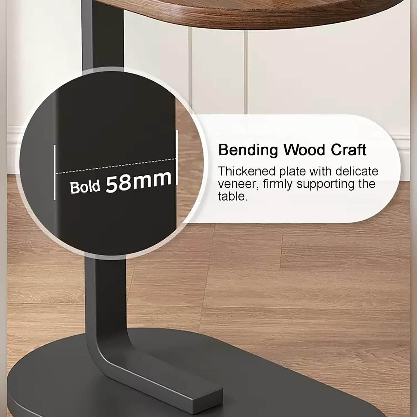 C-shaped side table