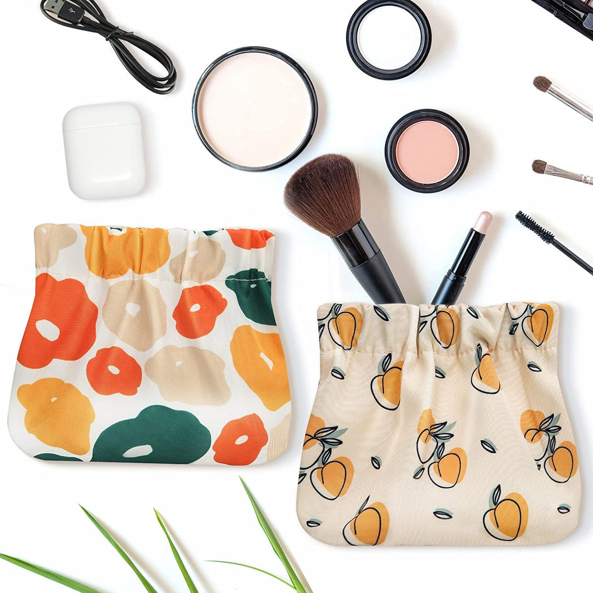 TERRIFI Pocket Cosmetic Bags Makeup Bags for Travel Small Toiletry Bags Coin Purse Waterproof Portable No Zipper Storage for Headphones Card Key 4PCS