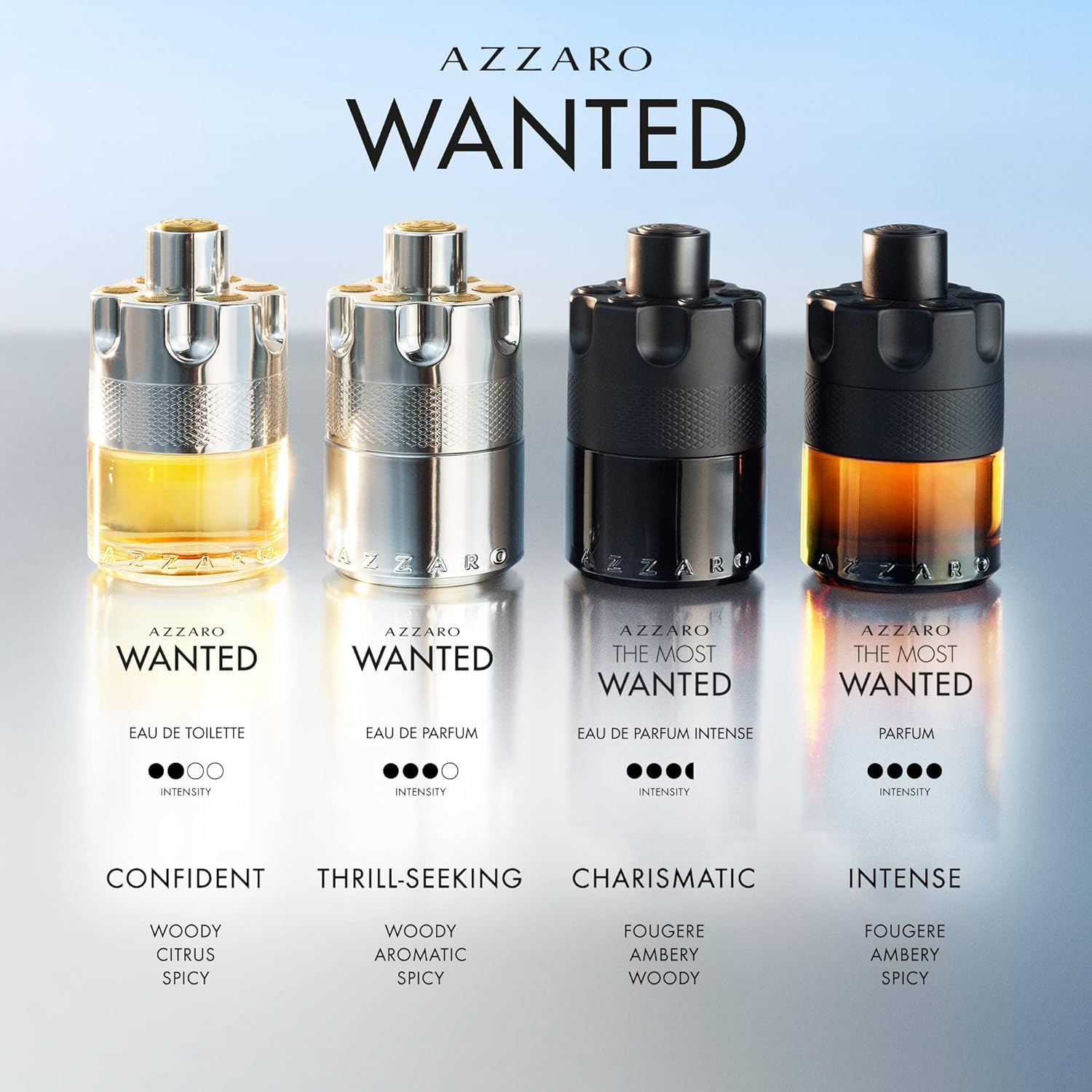 Azzaro Wanted Eau de Toilette - Vibrant & Irresistible Mens Cologne - Woody, Citrus & Spicy Fragrance - Cardamom, Lemon, Vetiver - Everyday Wear - Luxury Perfumes for Men - Full Size, 3.3 Fl. Oz - Medaid International