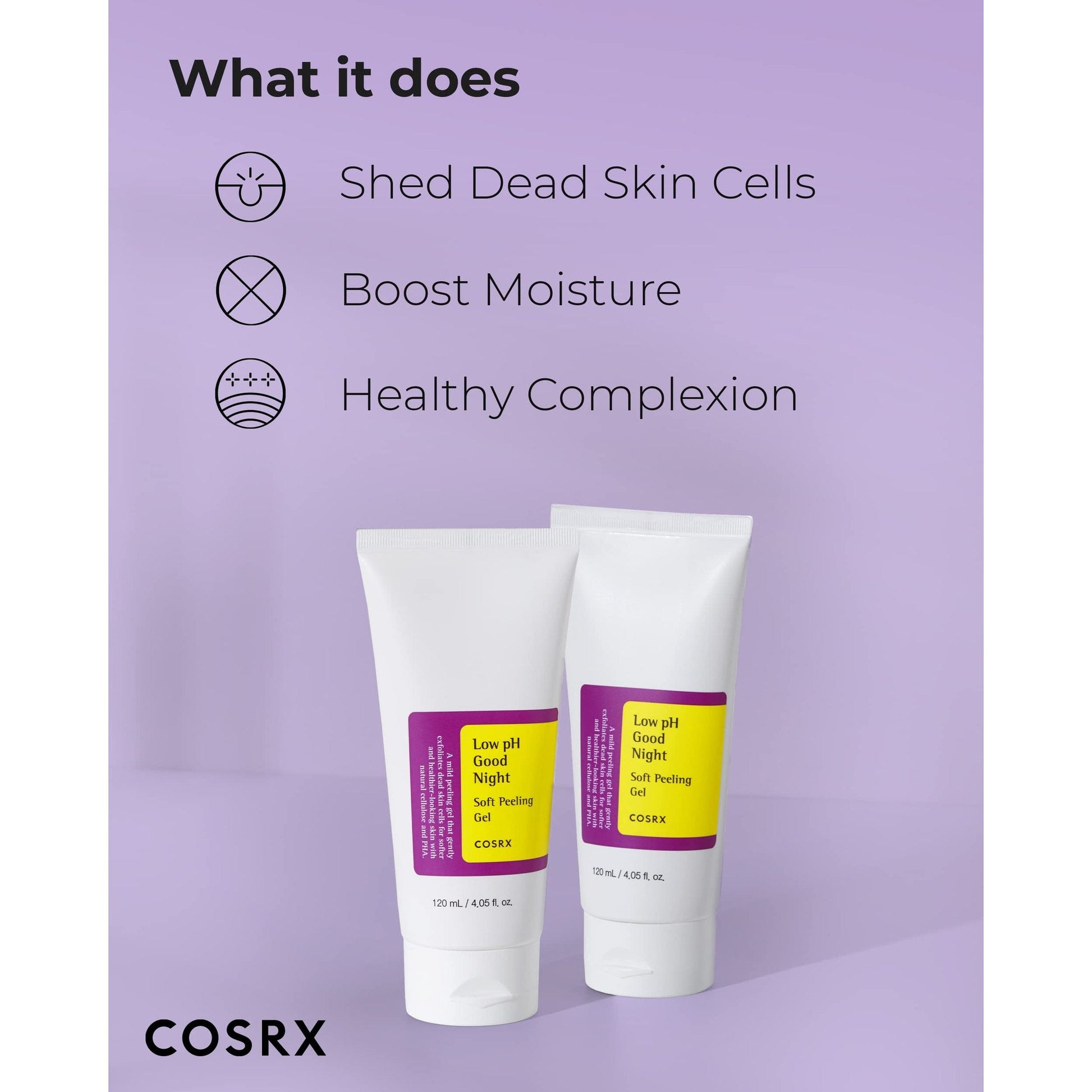 COSRX Low pH Good Night Soft Peeling Gel, 4.05 fl oz / 120ml, Mildly Exfoliating PHA For Sensitive Skin with Natural Cellulose, Radiating, Cleansing, Not Tested on Animals, Korean Skin Care - Medaid International