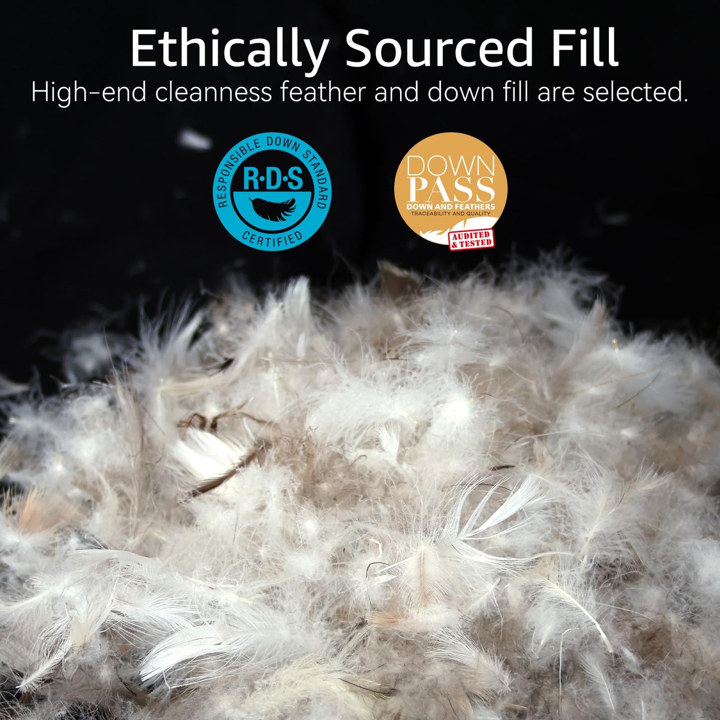 AIKOFUL Luxury Feathers Down Pillows Standard Size Set of 2, Hotel Quality Fluffy Bed Pillows, Soft Pillows for Sleeping, Organic Cotton Cover(20x26”, Pack of 2) - Medaid International