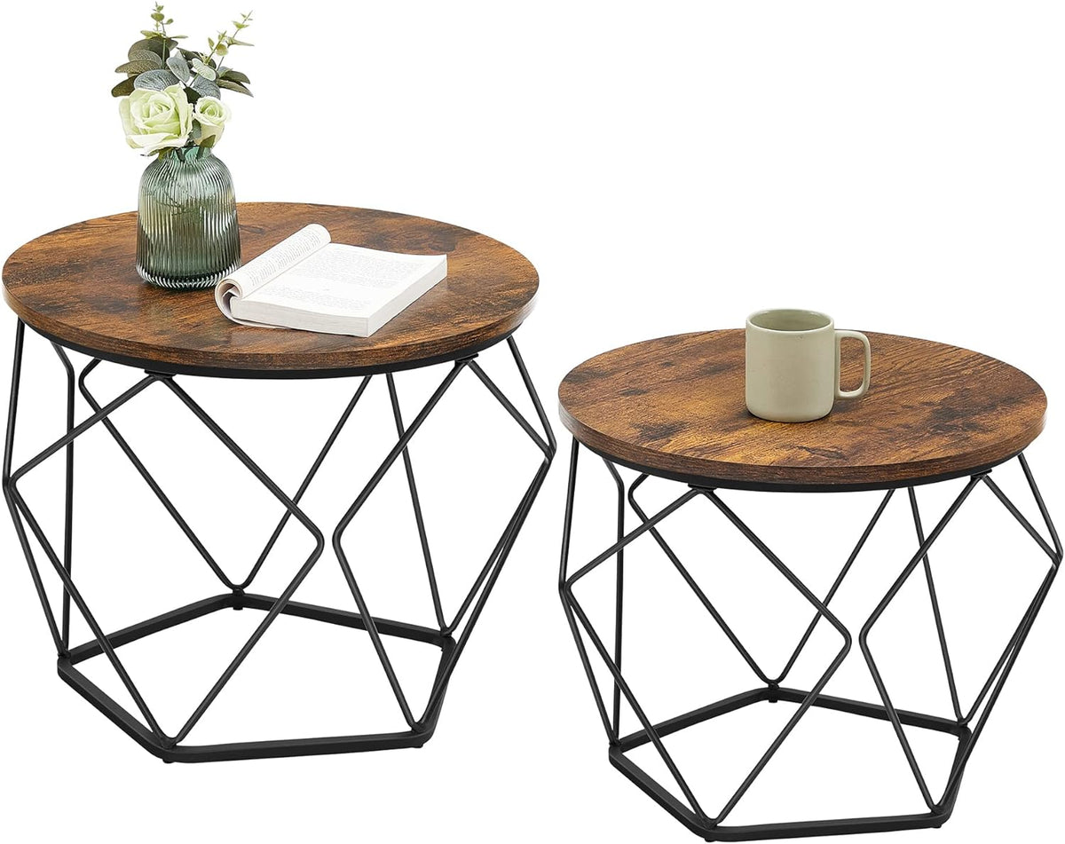 VASAGLE Small Coffee Table Set of 2